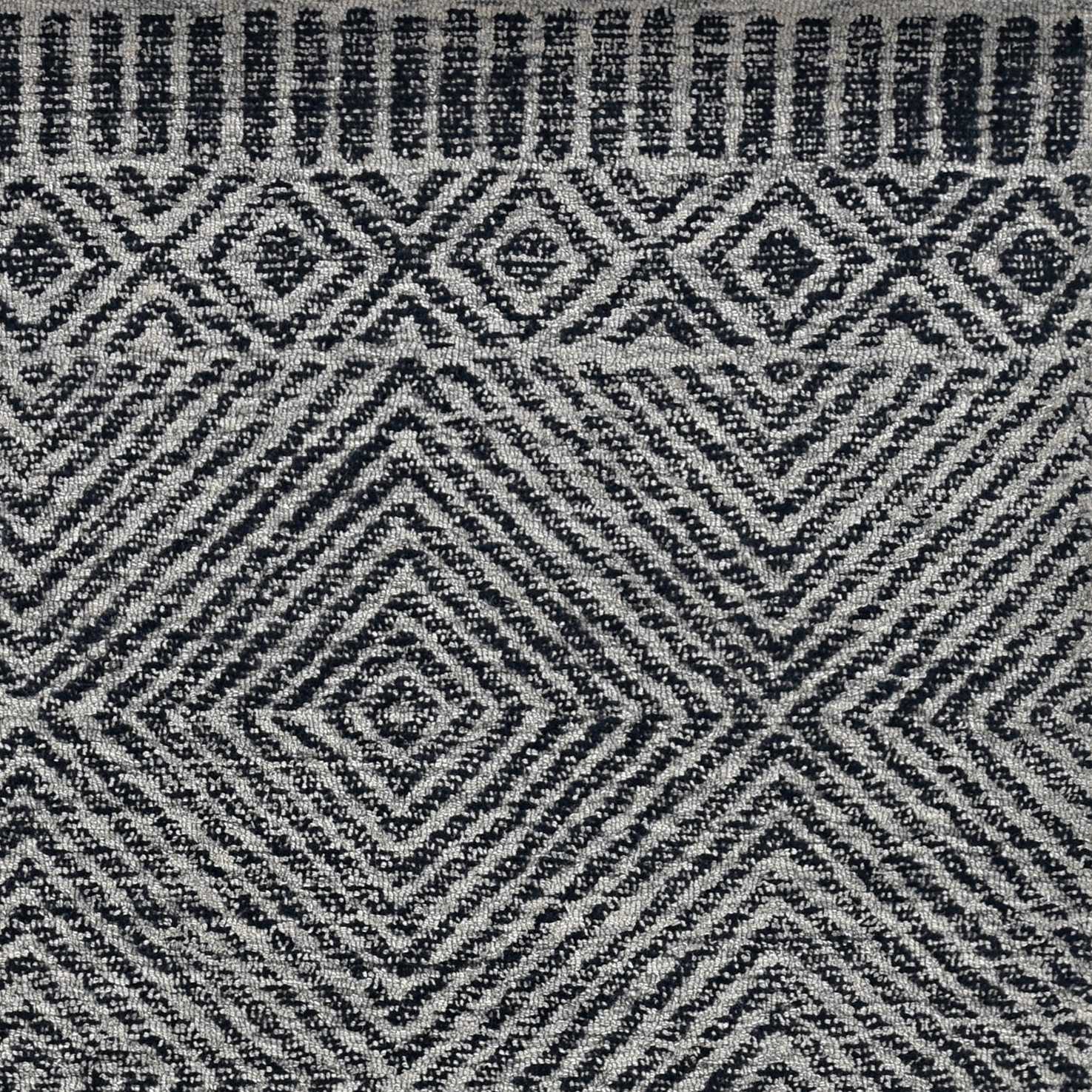 108 X 156 Grey or  Black Wool Rug