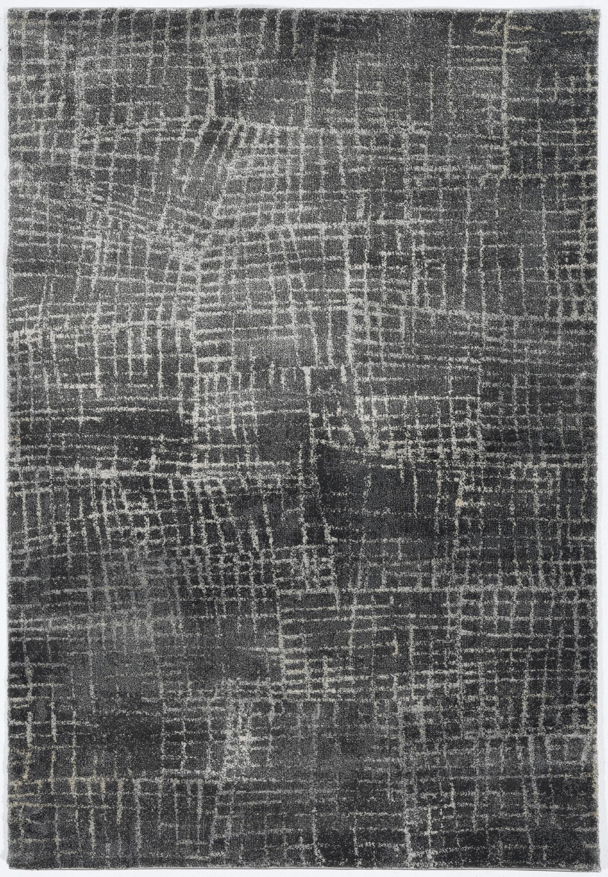 2' x 7' Grey Abstract Lines Runner Rug