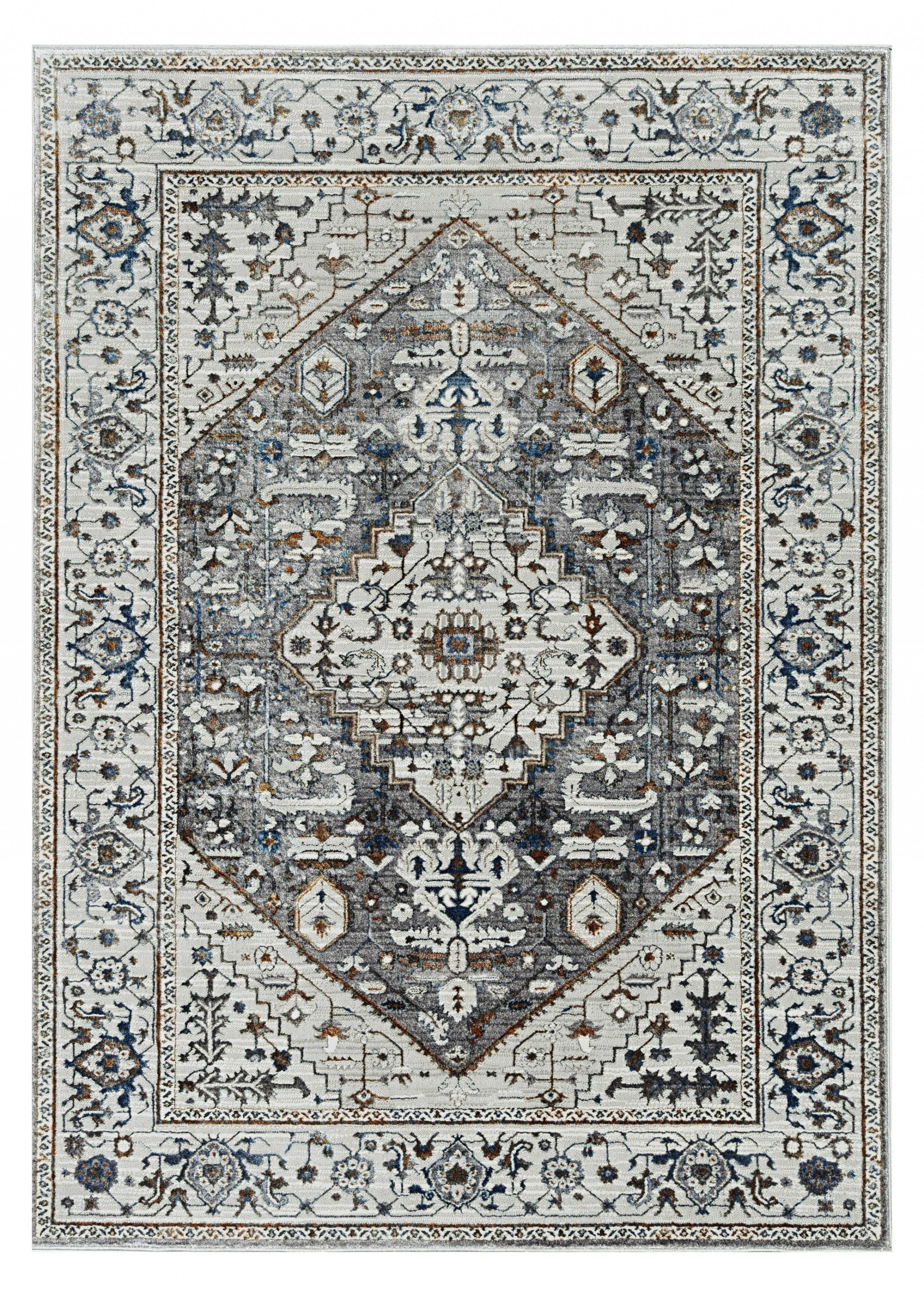 3' x 5' Grey Parisian Area Rug