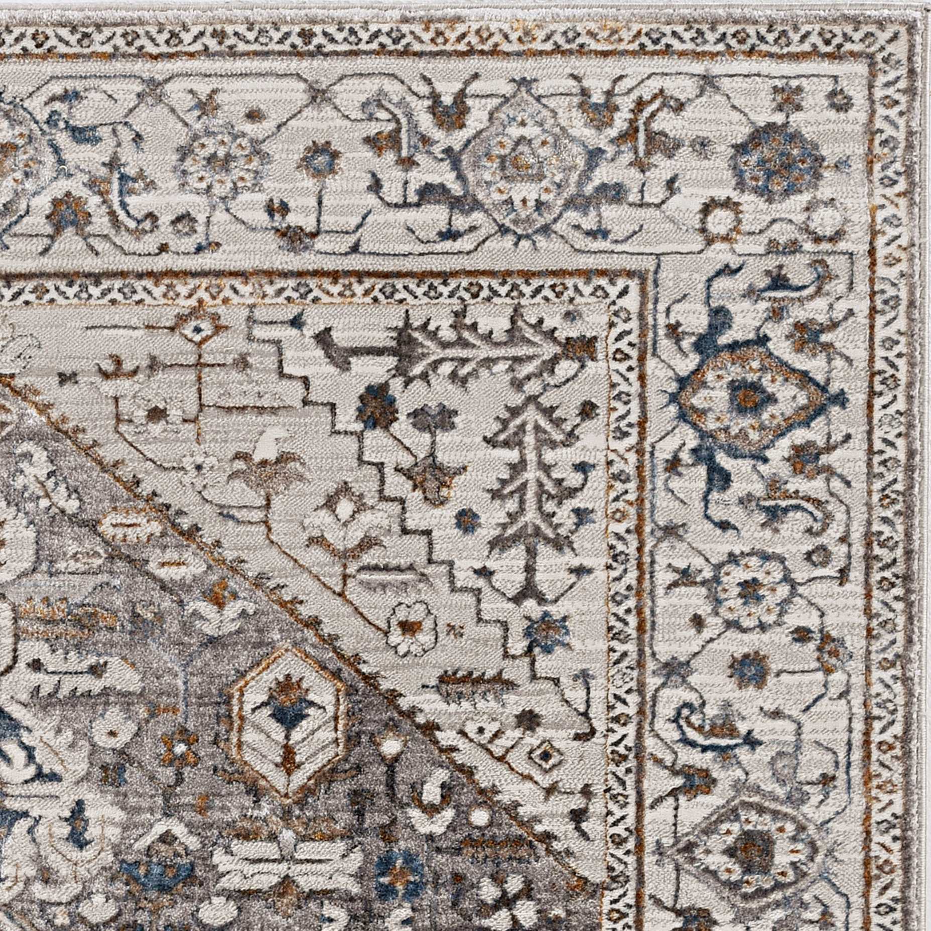 5' x 8' Grey Vintage Traditional Indoor Area Rug Default Title