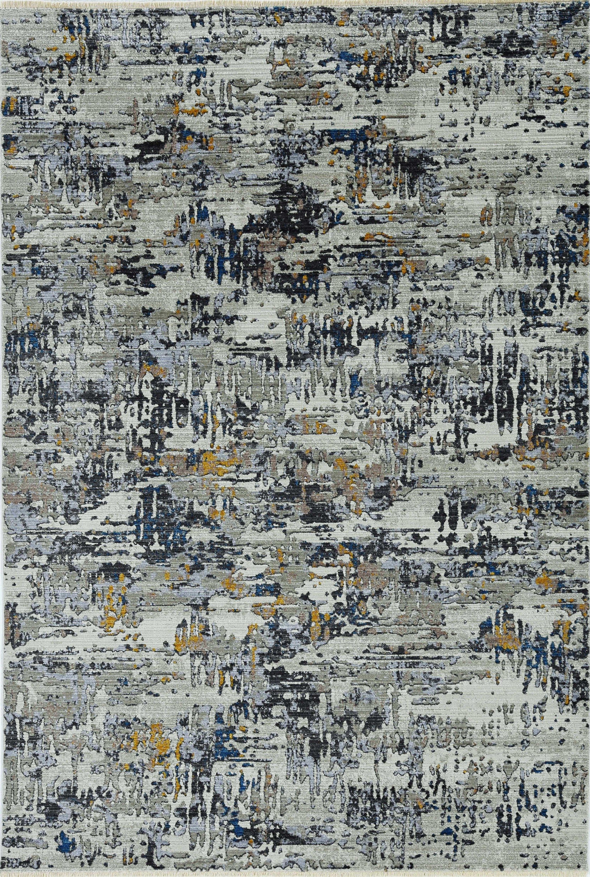4' x 5' Grey Abstract Area Rug