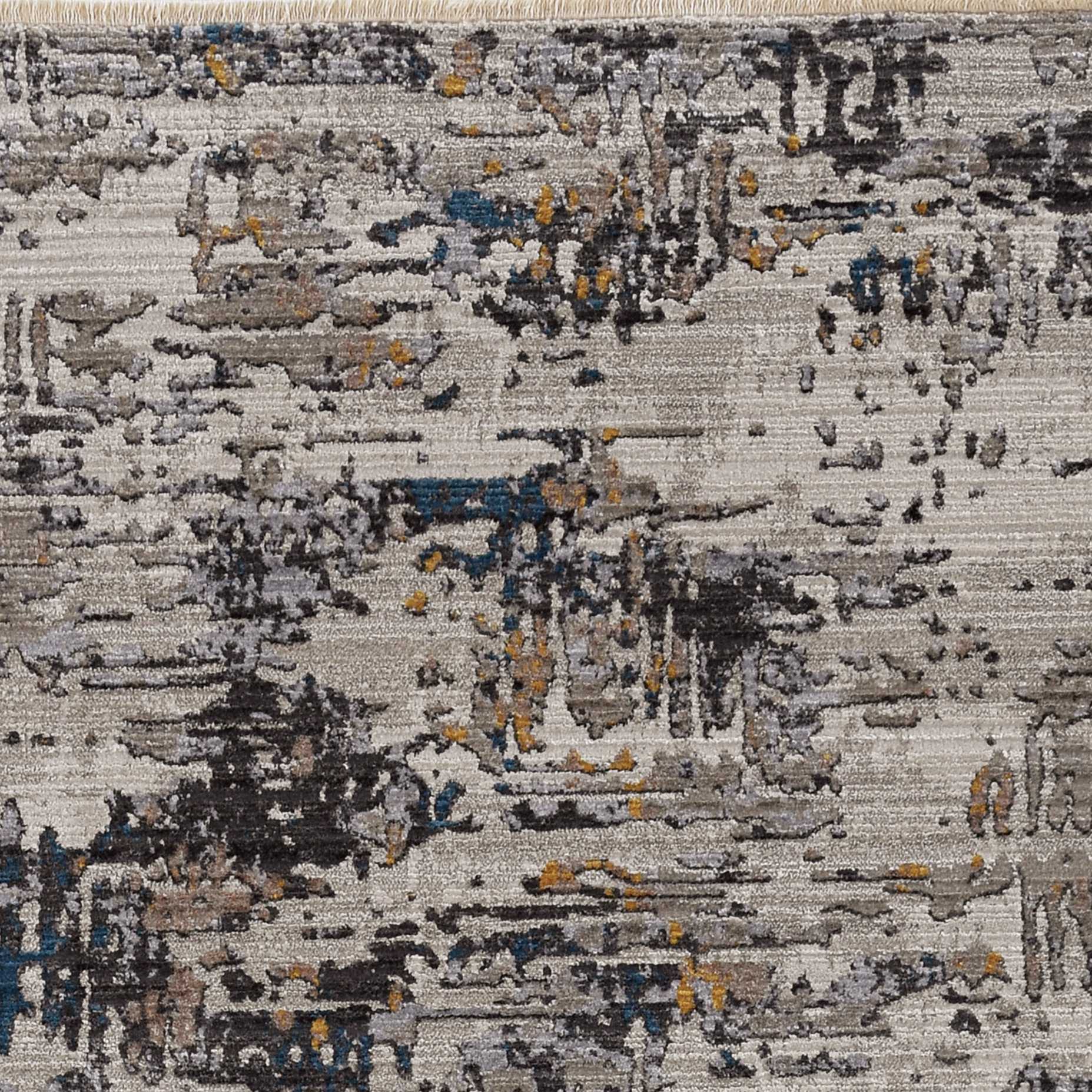 8'x11' Grey Machine Woven Abstract Splatter Indoor Area Rug
