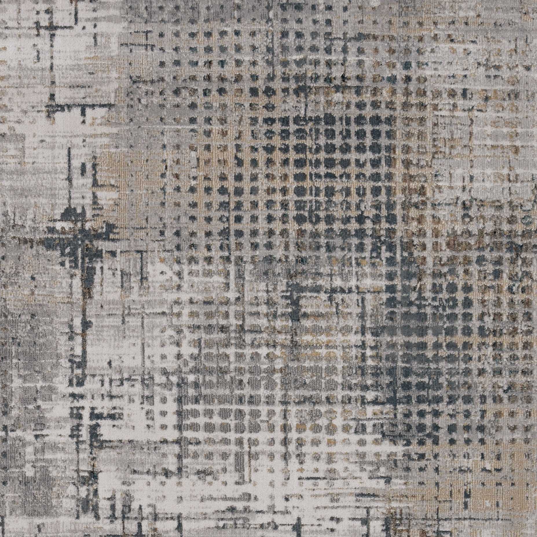 10'x13' Ivory Grey Machine Woven Abstract Scratch Indoor Area Rug