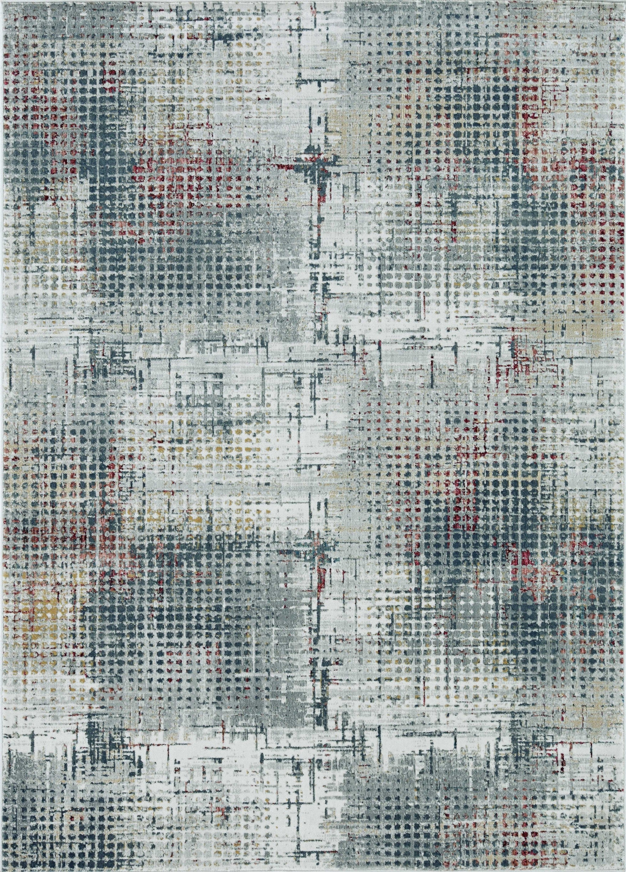 5'x8' Grey Brick Machine Woven Abstract Indoor Area Rug