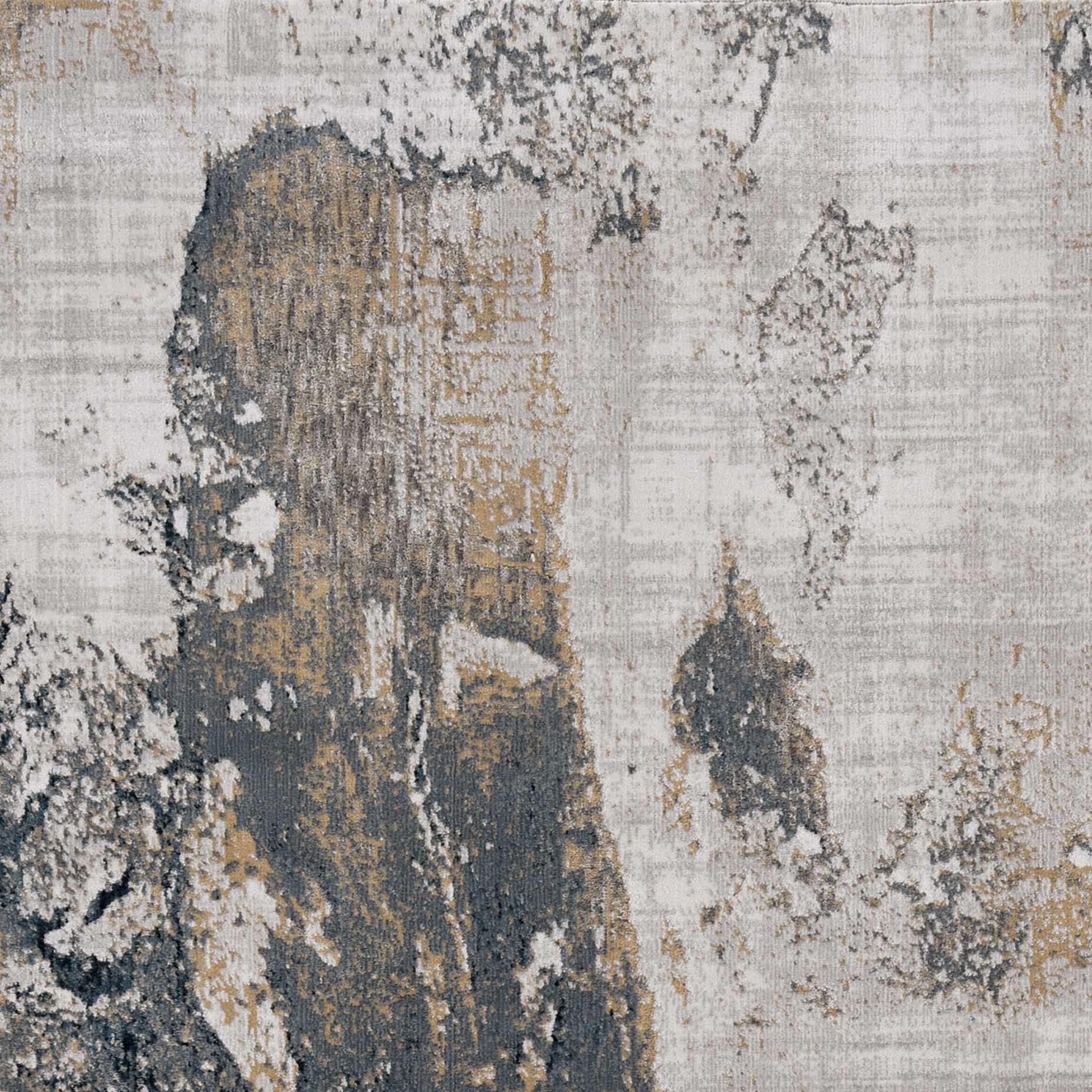 3'x5' Grey Brick Machine Woven Abstract Watercolor Indoor Area Rug Default Title