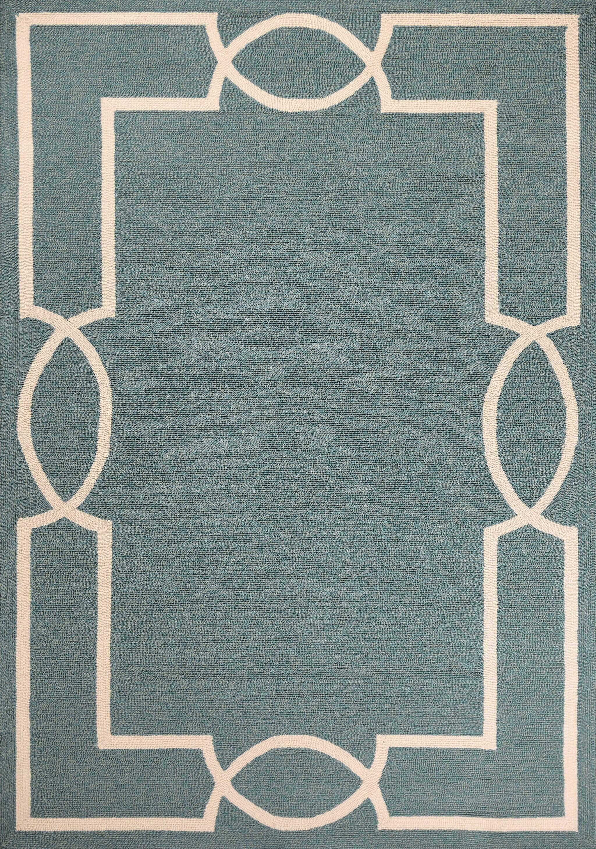 5' x 7' Spa Coastal Bordered Indoor Outdoor Area Rug