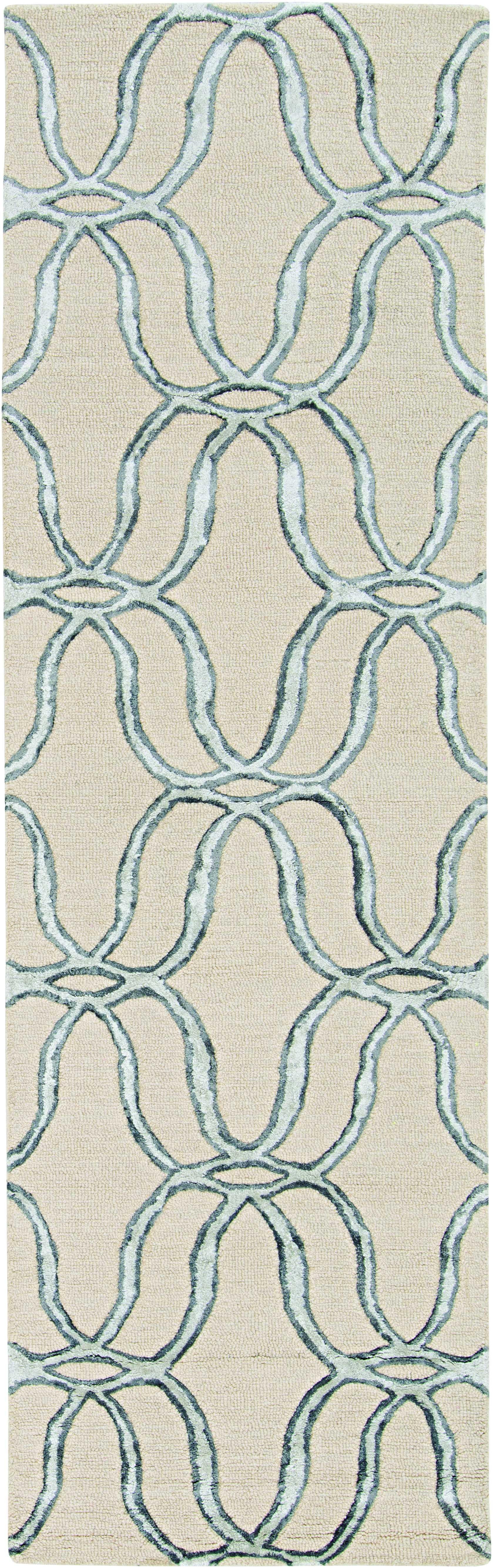 8'x10' Silver Ivory Hand Tufted Vermicular Indoor Area Rug Default Title
