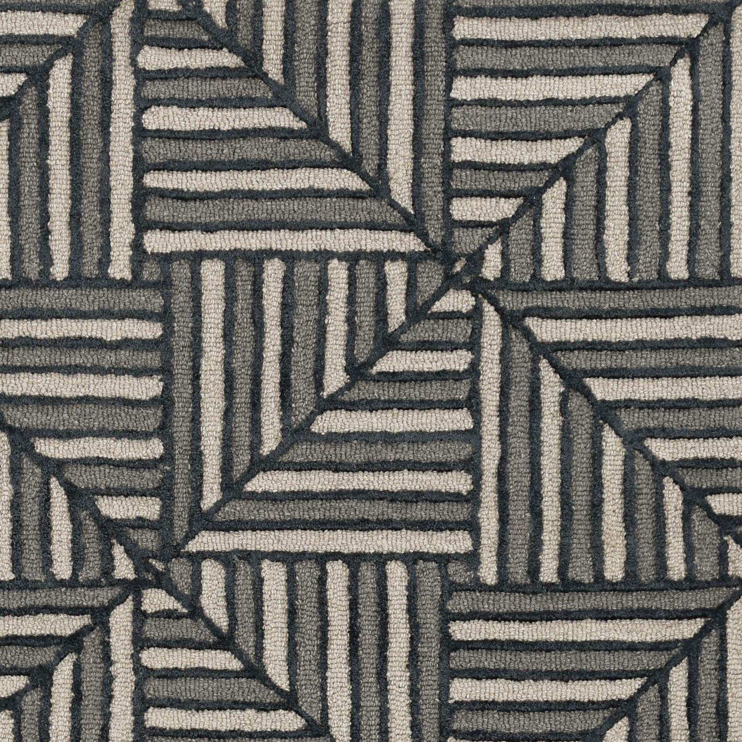 12'x15' Navy Charcoal Hand Tufted Geometric Indoor Area Rug