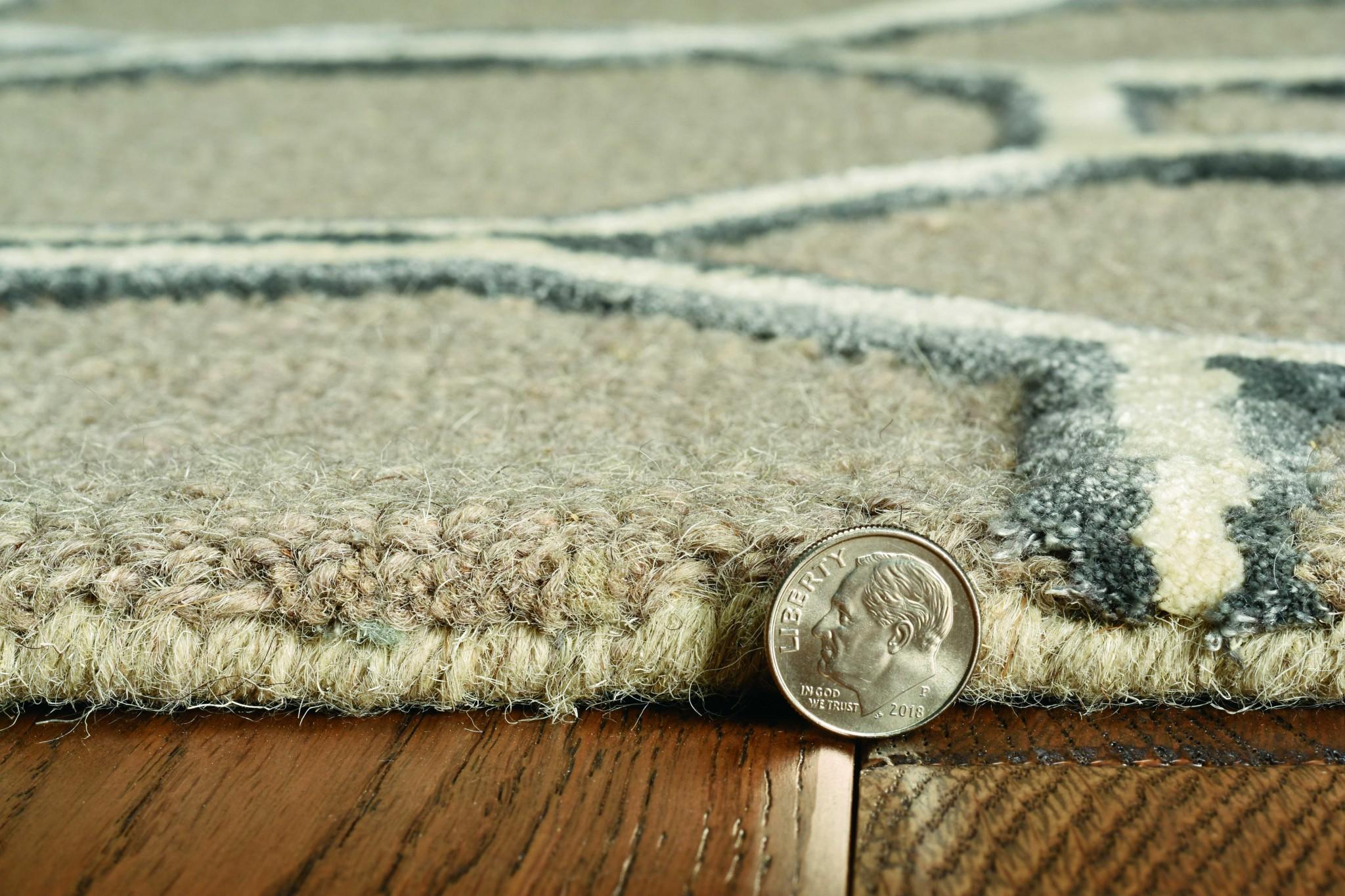 144 X 180 Mocha Wool or Viscose Rug