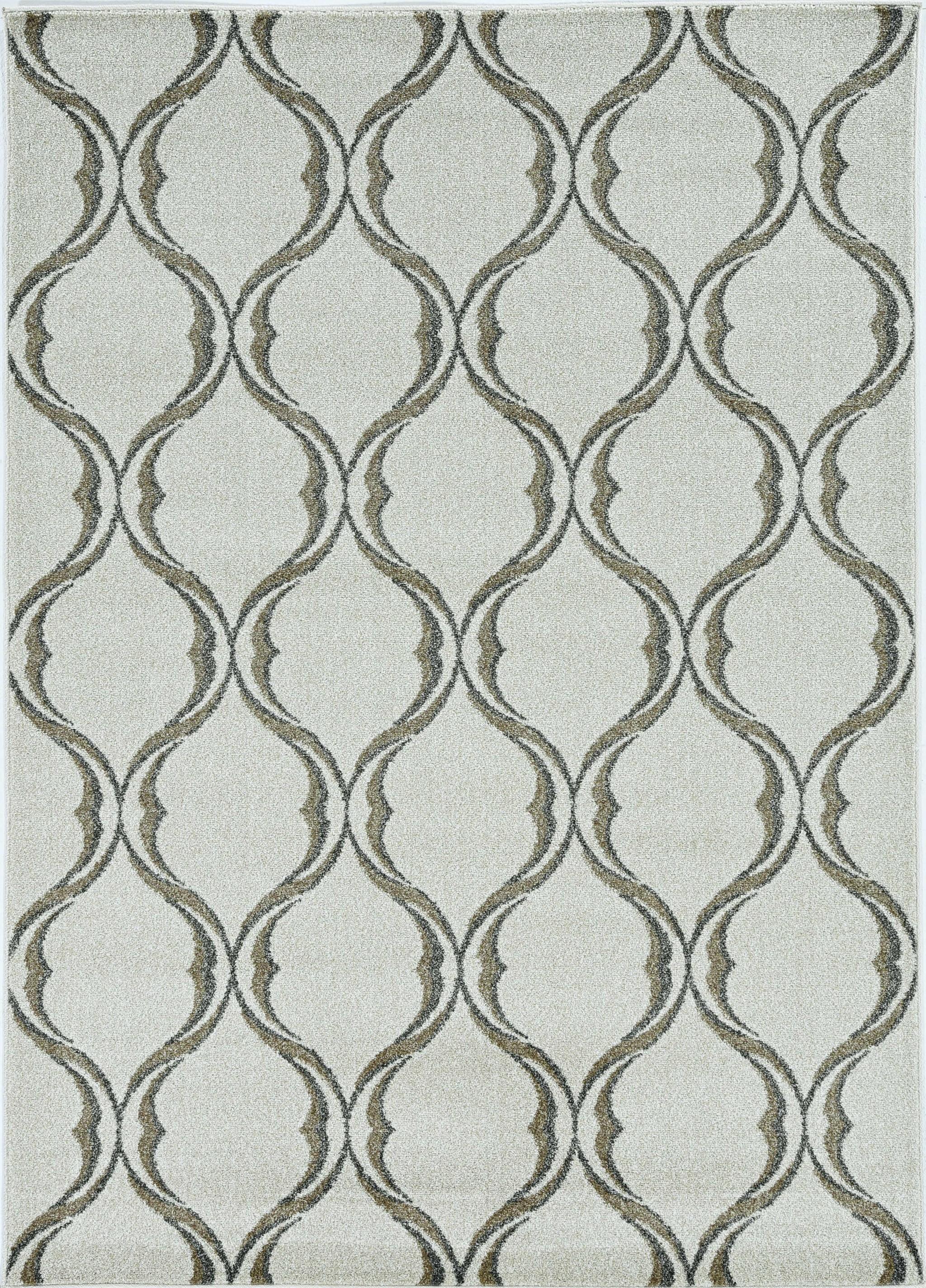 5' x 8' Sand Wavy Lines Area Rug