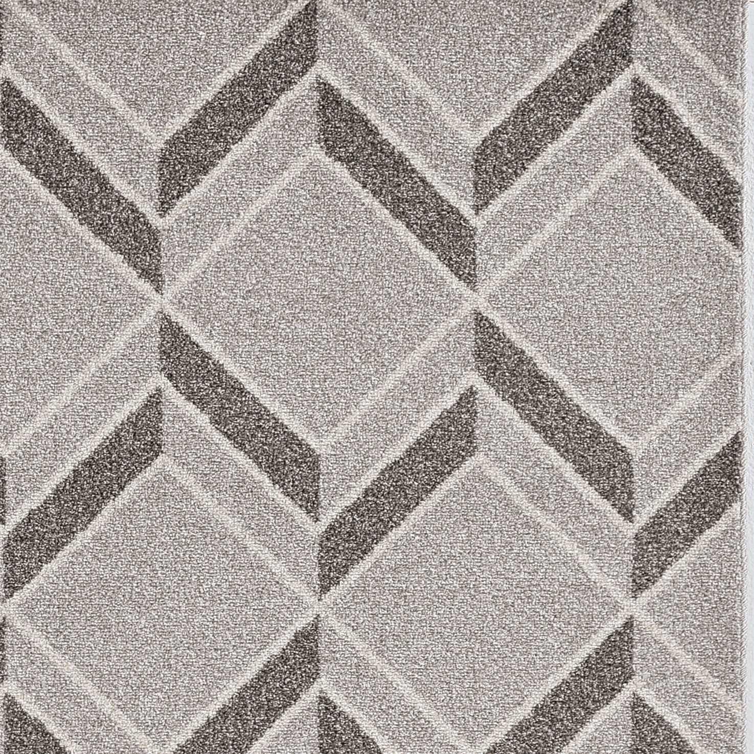 2'x4' Grey Machine Woven UV Treated Herringbone Illusion Indoor Outdoor Accent Rug