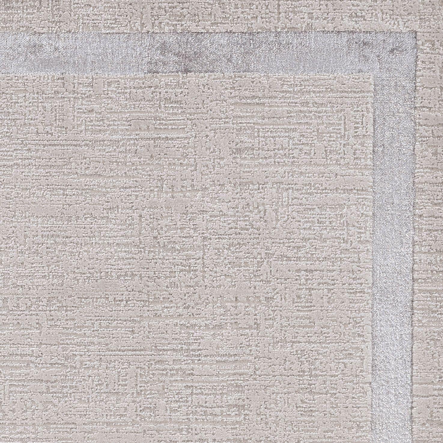 10'x13' Ivory Silver Machine Woven Bordered Indoor Area Rug