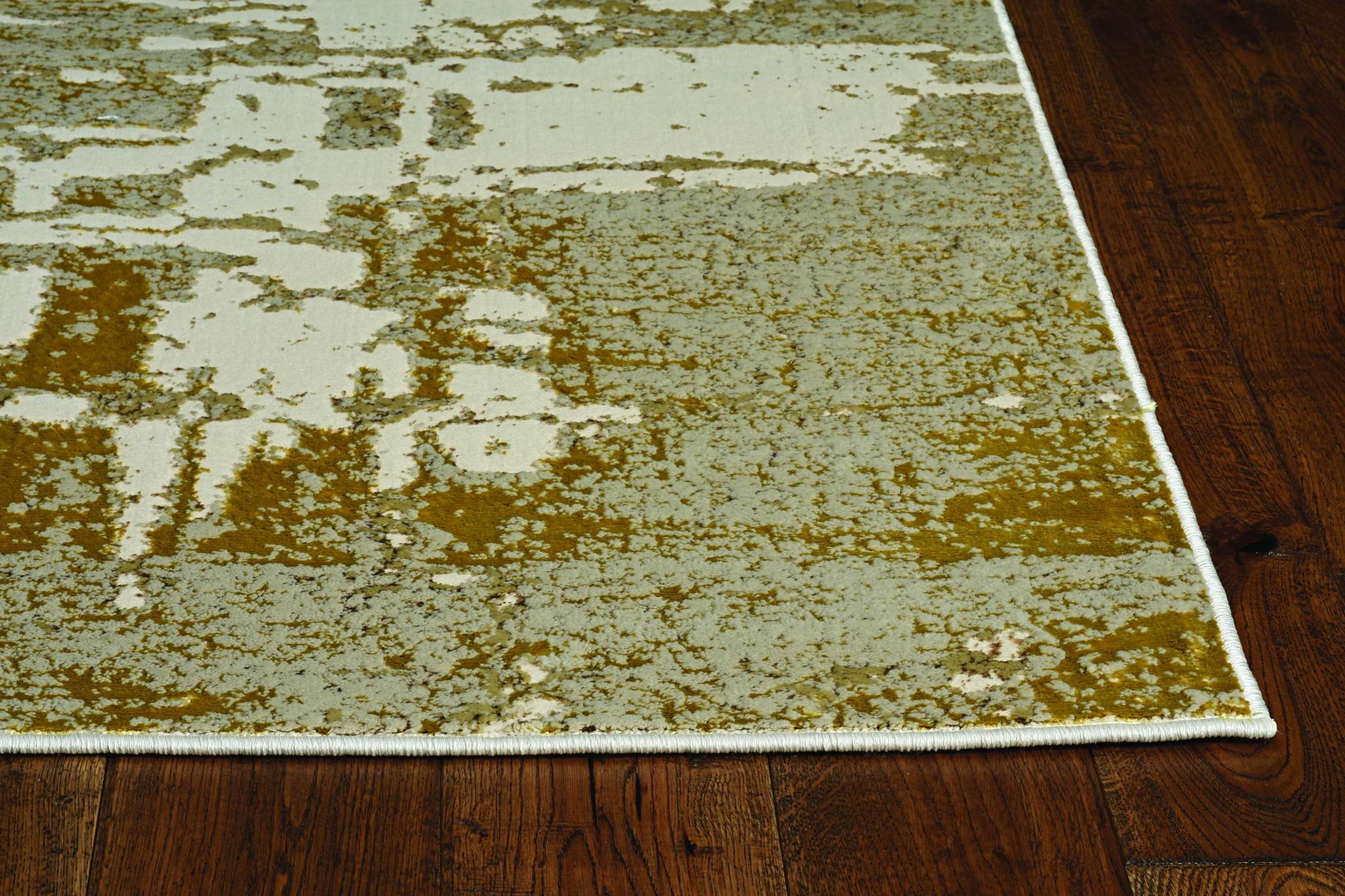 3' x 5' Ivory or Gold Abstract Area Rug Default Title