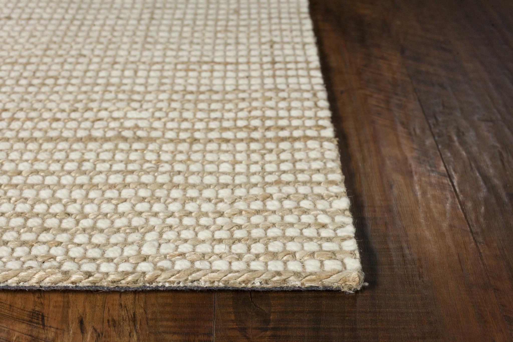 7'x10' Ivory Hand Woven Wool And Jute Indoor Area Rug Default Title
