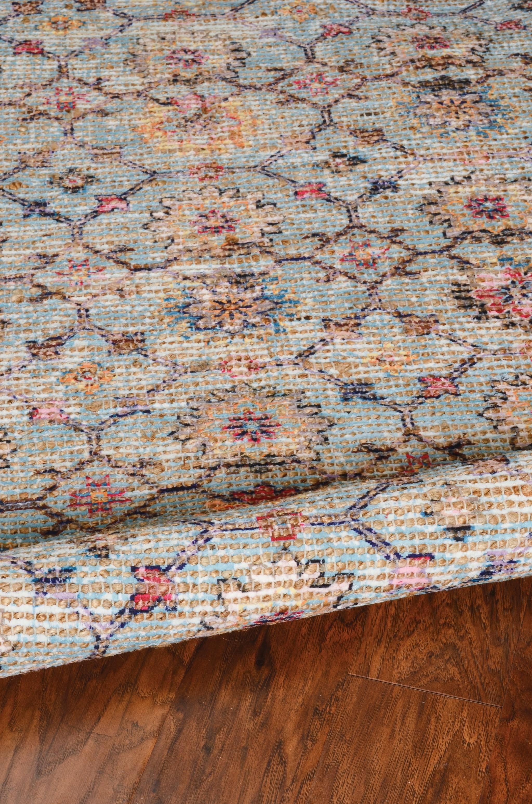 3'x5' Spa Green Hand Woven Floral Indoor Area Rug