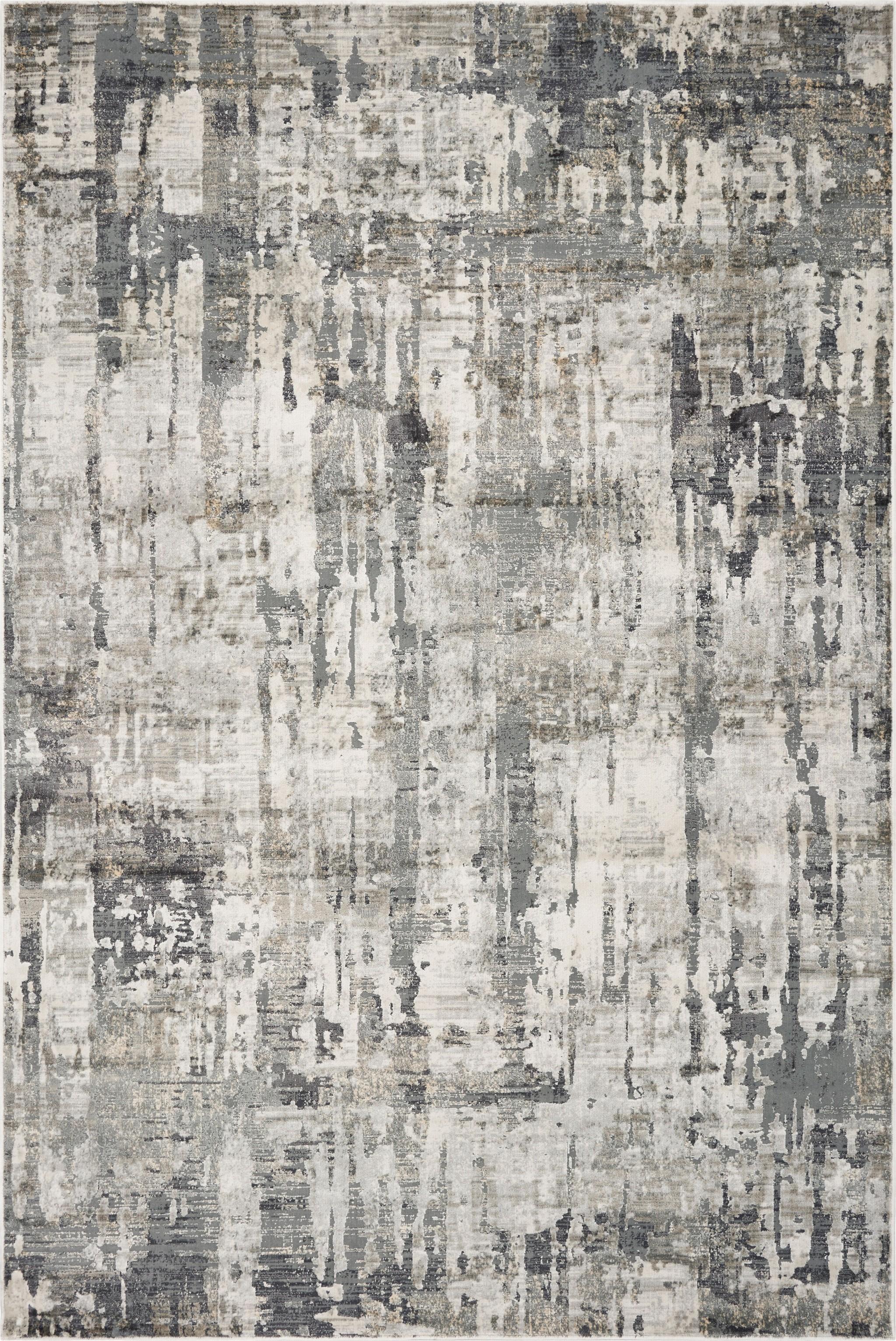 5'x8' Grey Machine Woven Abstract Drip Indoor Area Rug Default Title