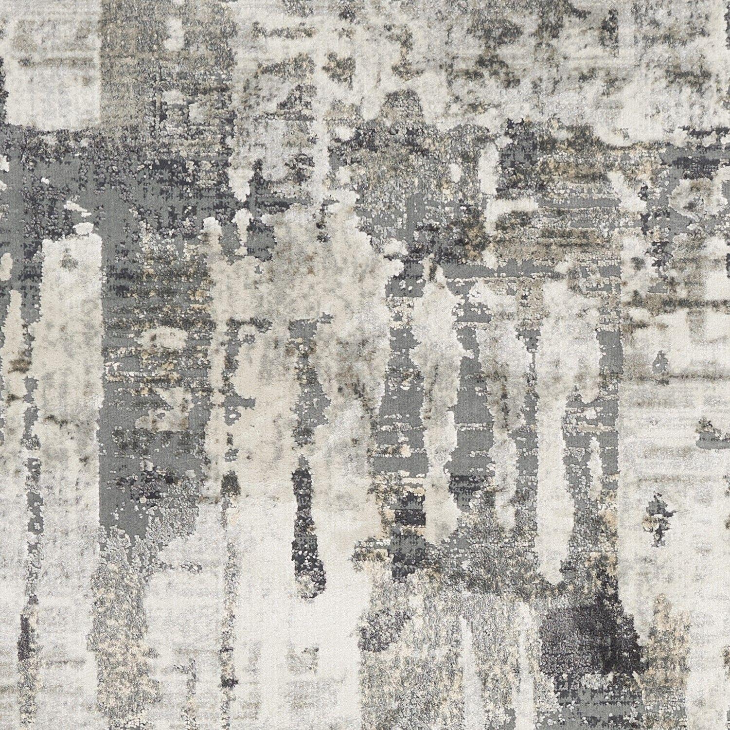 5'x8' Grey Machine Woven Abstract Drip Indoor Area Rug