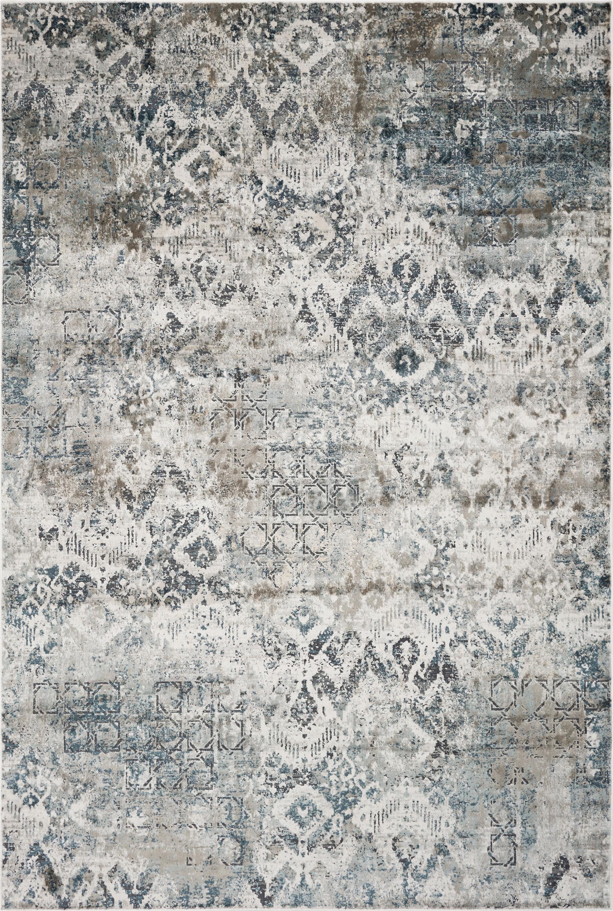 5'x8' Teal Machine Woven Distressed Traditional Indoor Area Rug Default Title