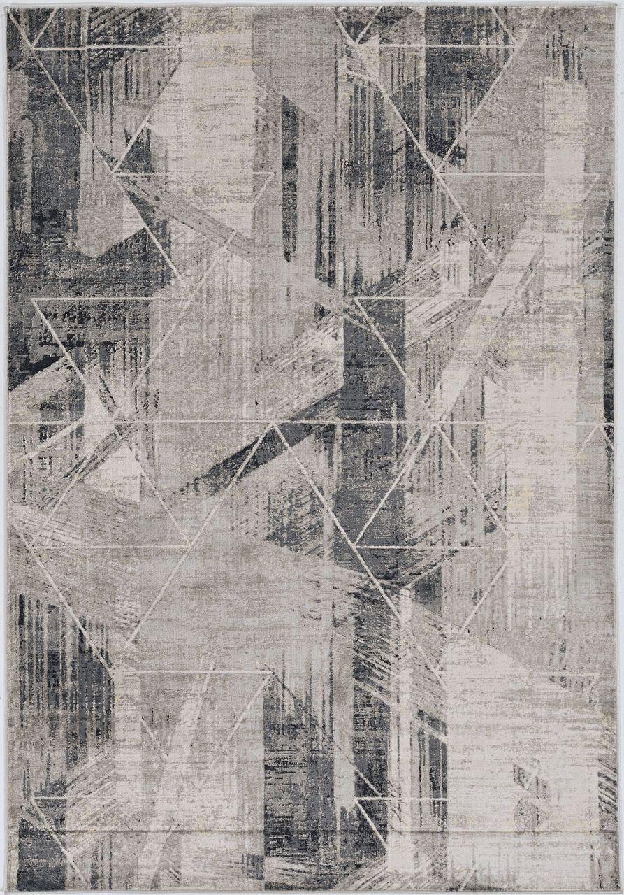 5'x8' Grey Machine Woven Abstract Geometric Indoor Area Rug Default Title