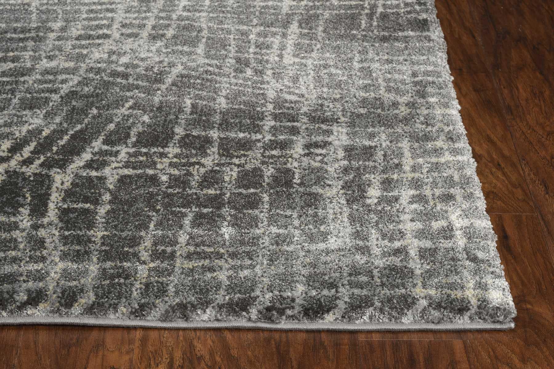 91 X 130 Greyor Blue Polyester or  Viscose Rug