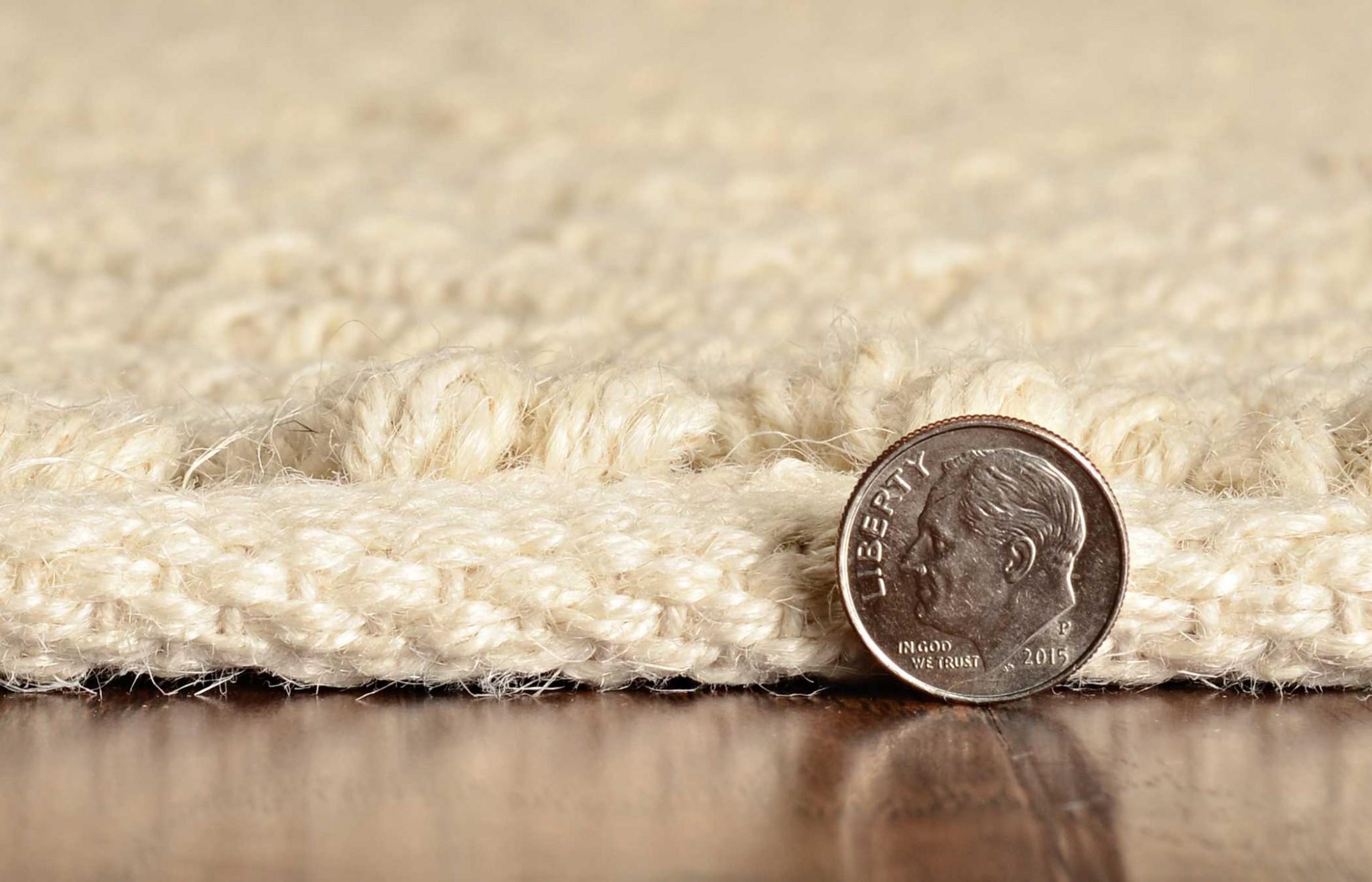 5'x8' Ivory Herringbone Hand Woven Jute Indoor Area Rug