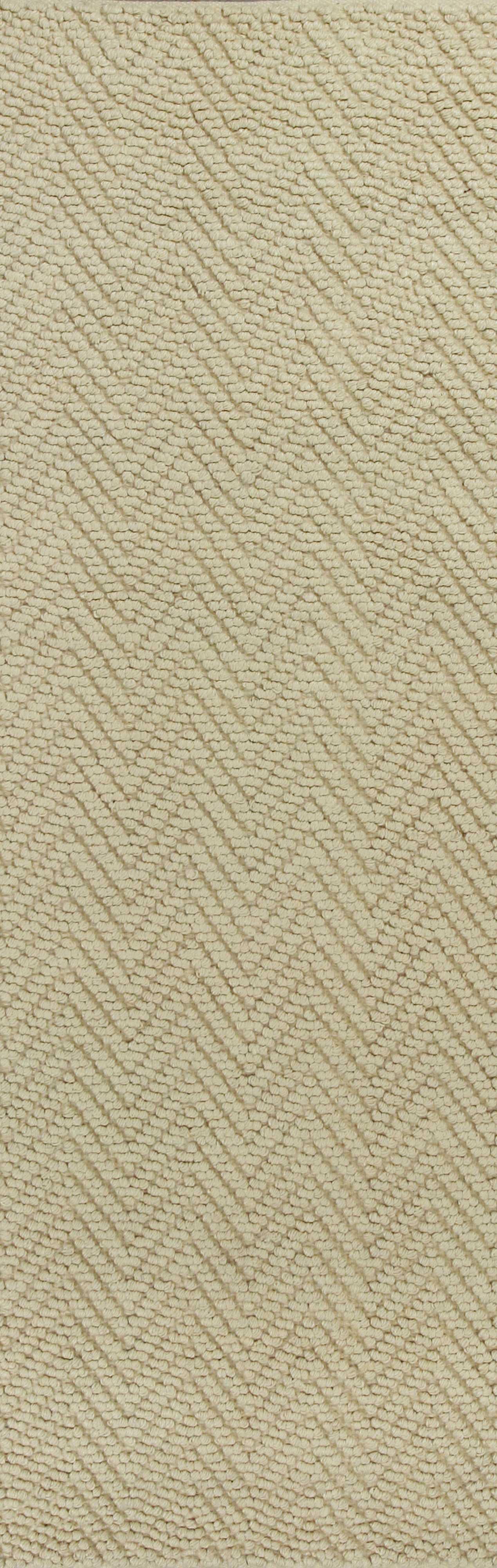 6' x 9' Ivory Plain Herringbone Woven Jute Indoor Area Rug