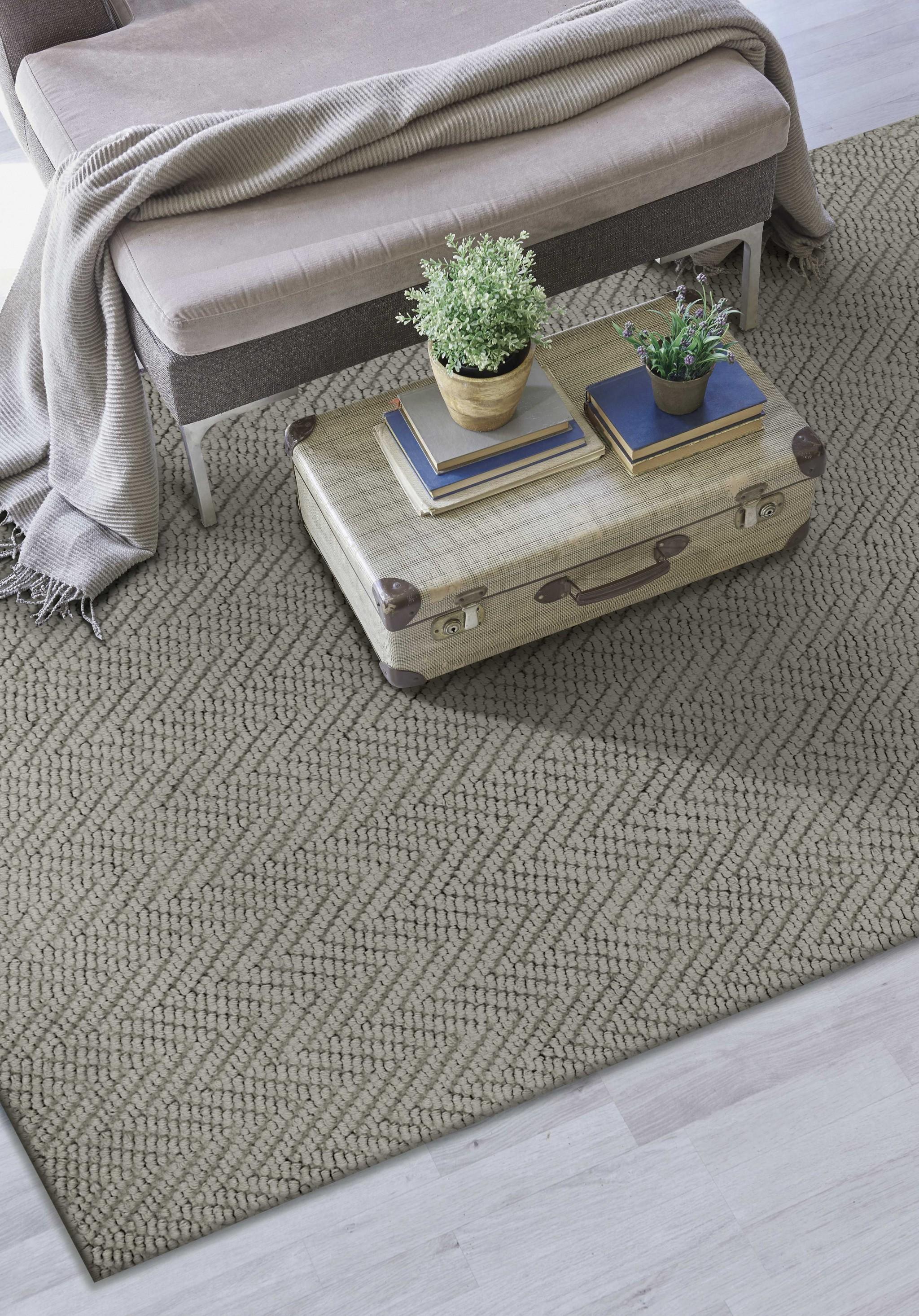 8'x11' Grey Heather Hand Woven Herringbone Jute Indoor Area Rug