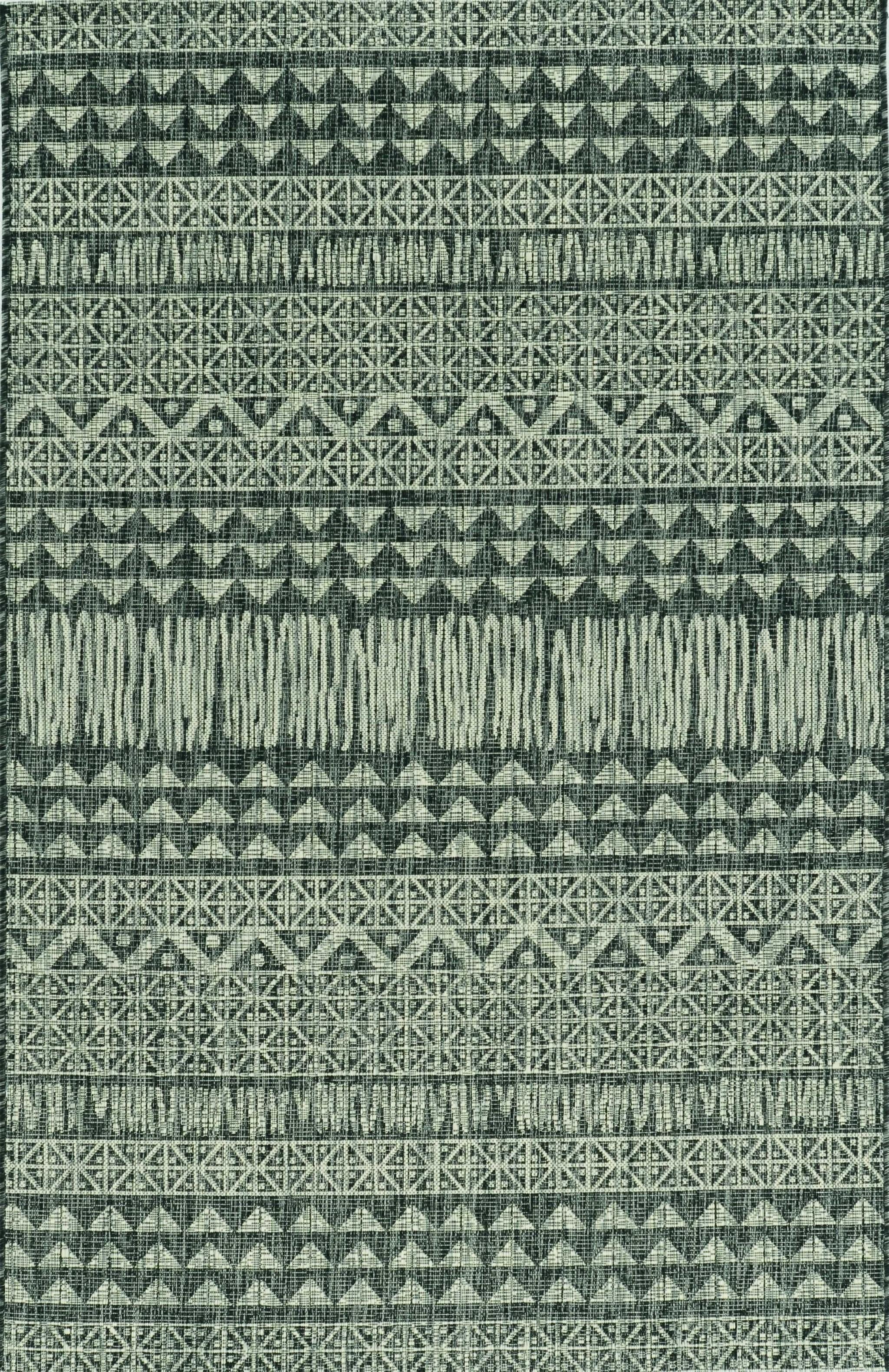 5' x 8' Charcoal Aztec Pattern Rug