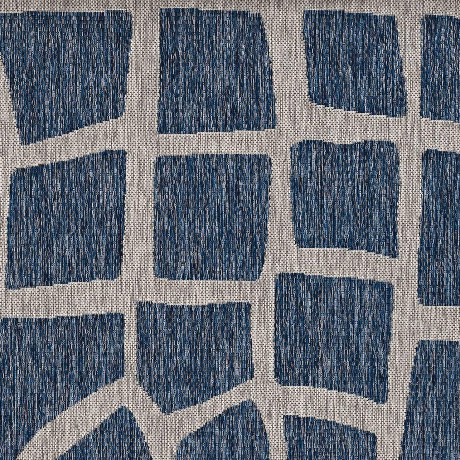 5' x 8' Blue or Grey Abstract Panels Area Rug Default Title