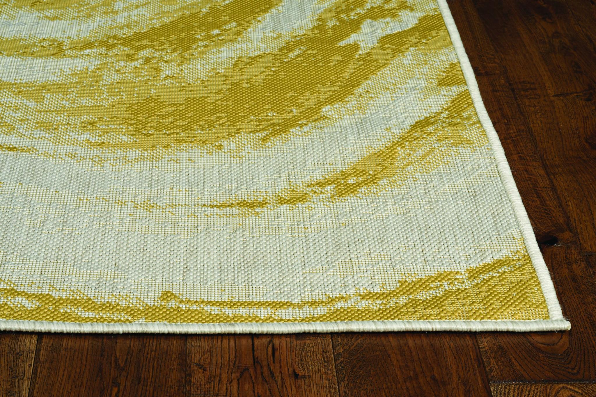 3' x 4' Ivory or Gold Polypropylene Area Rug