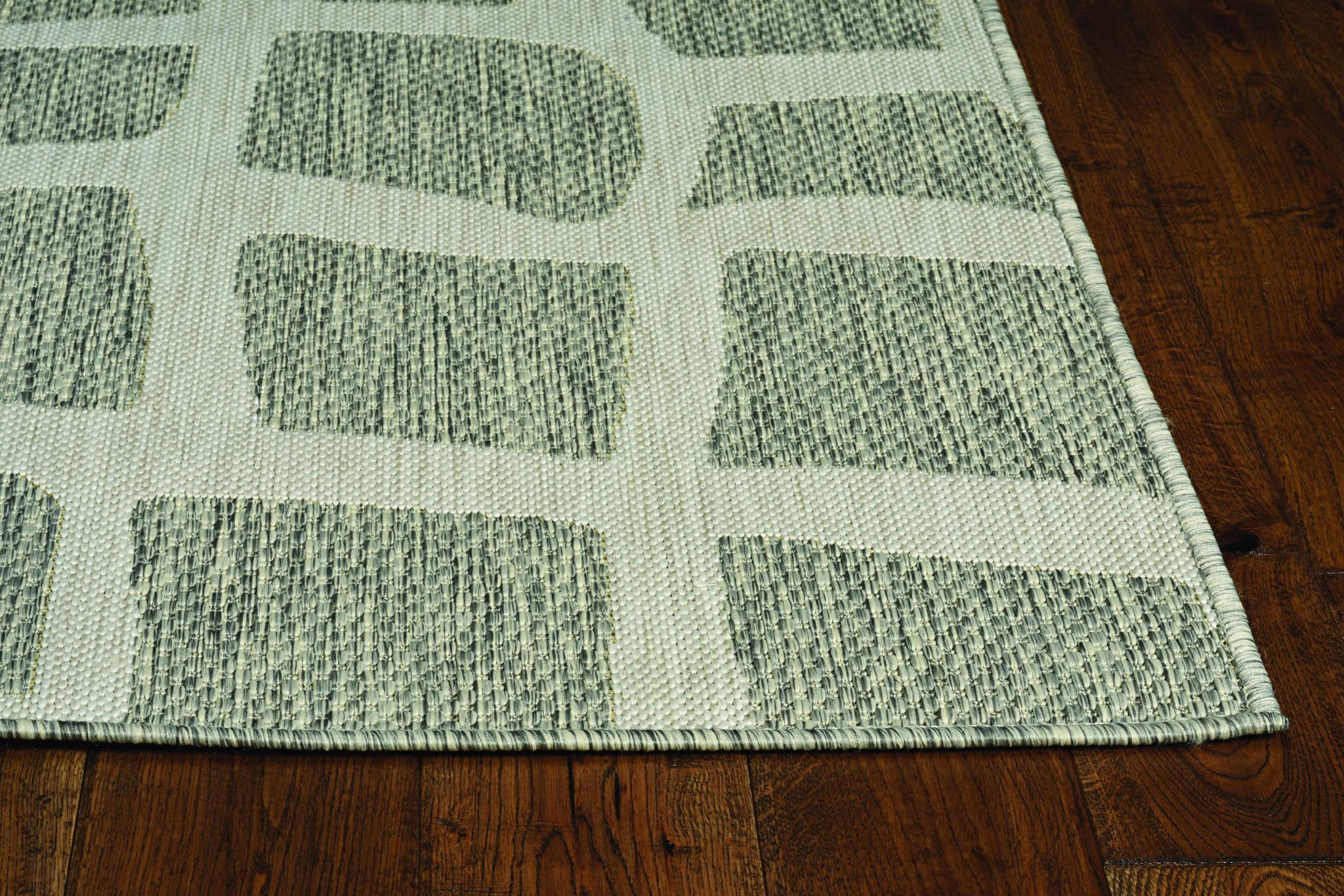 3' x 4' Ivory or Grey Polypropylene Area Rug Default Title