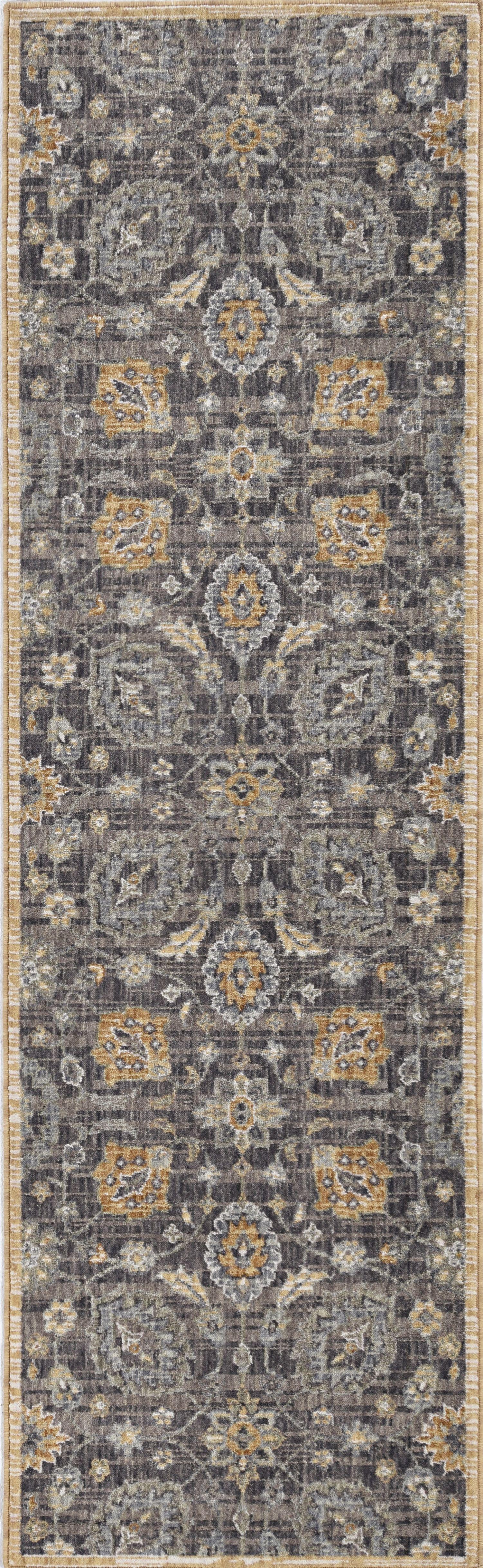 8' Taupe Machine Woven Vintage Traditional Indoor Runner Rug Default Title