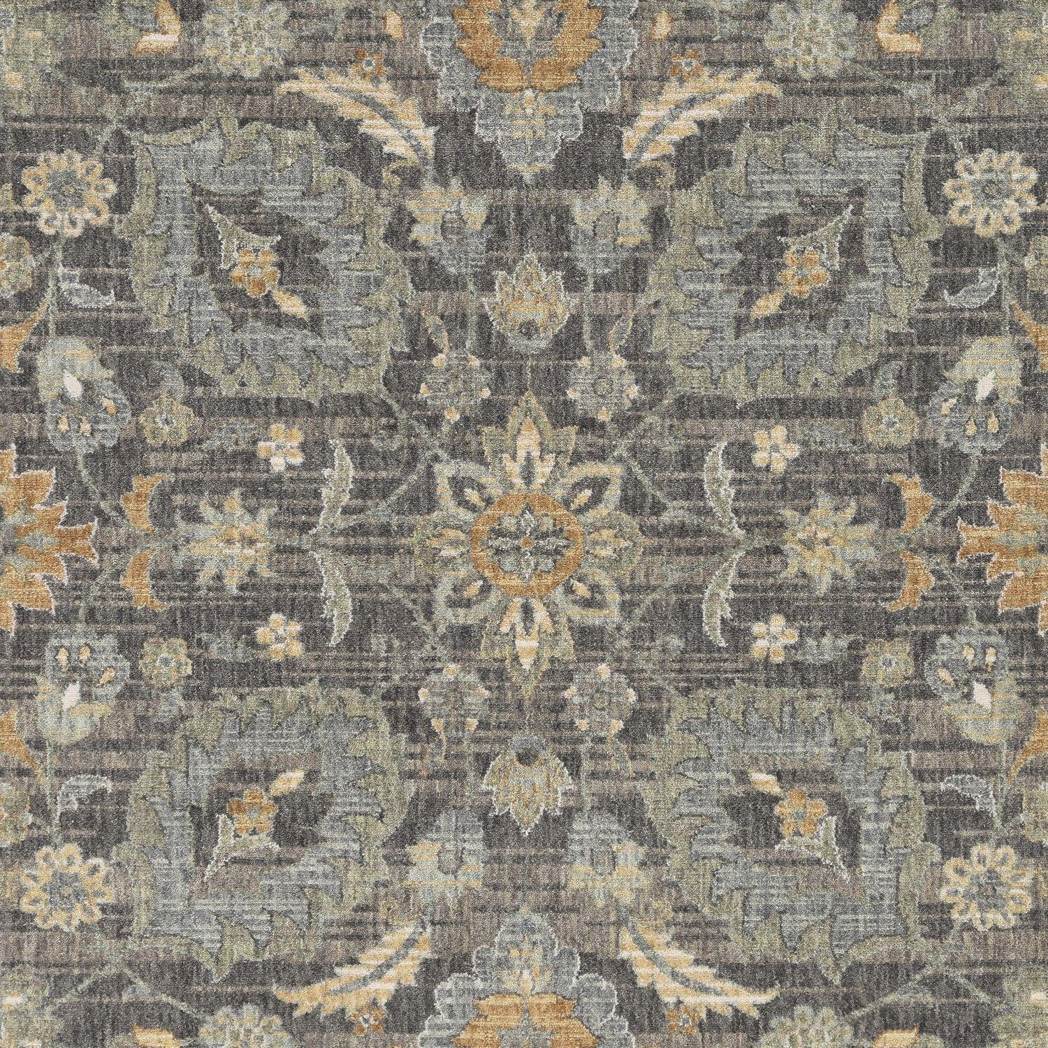 9'x13' Taupe Machine Woven Vintage Floral Traditional Indoor Area Rug Default Title