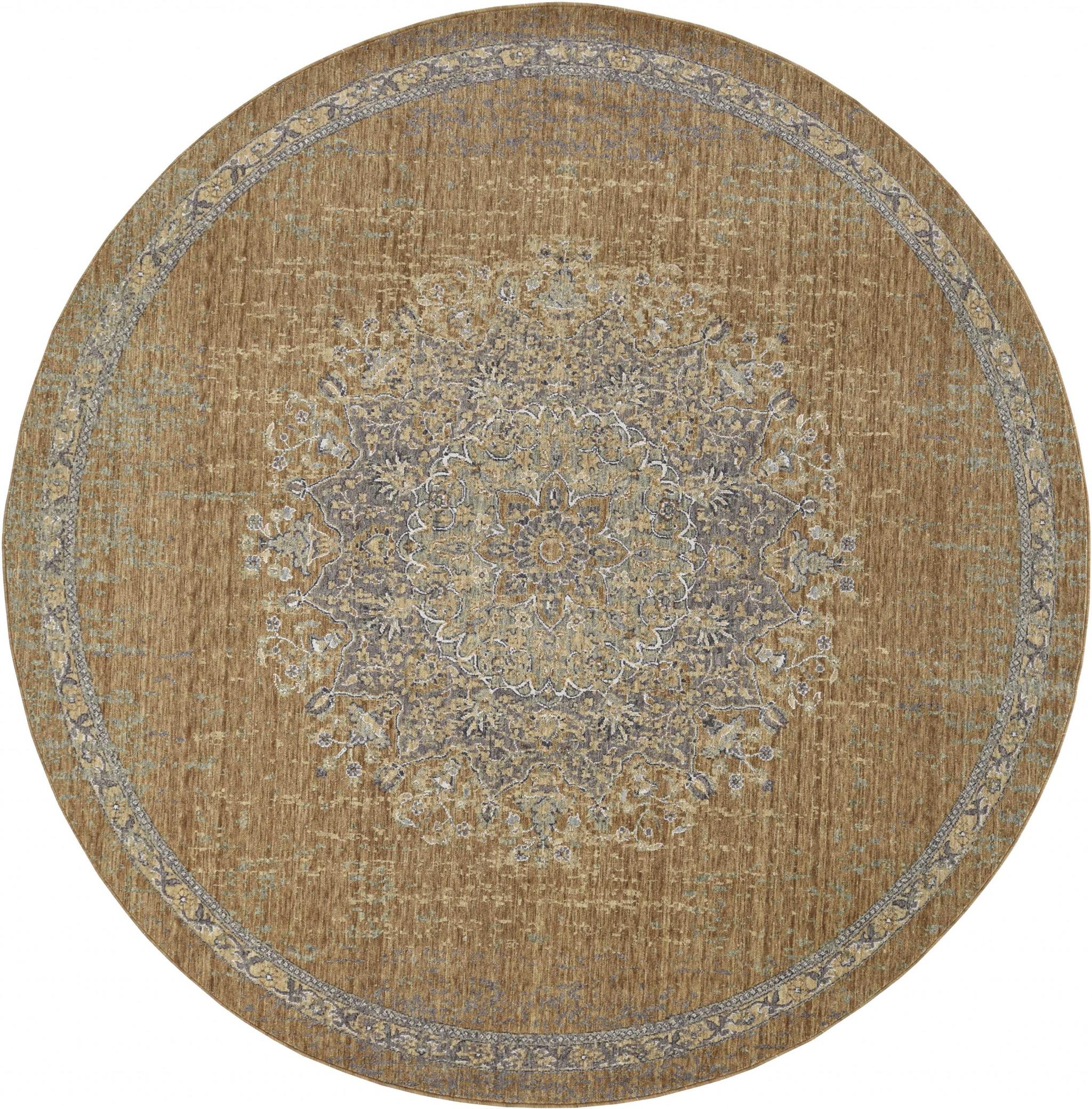 2' x 3' Coffee Vintage Wool Accent Rug