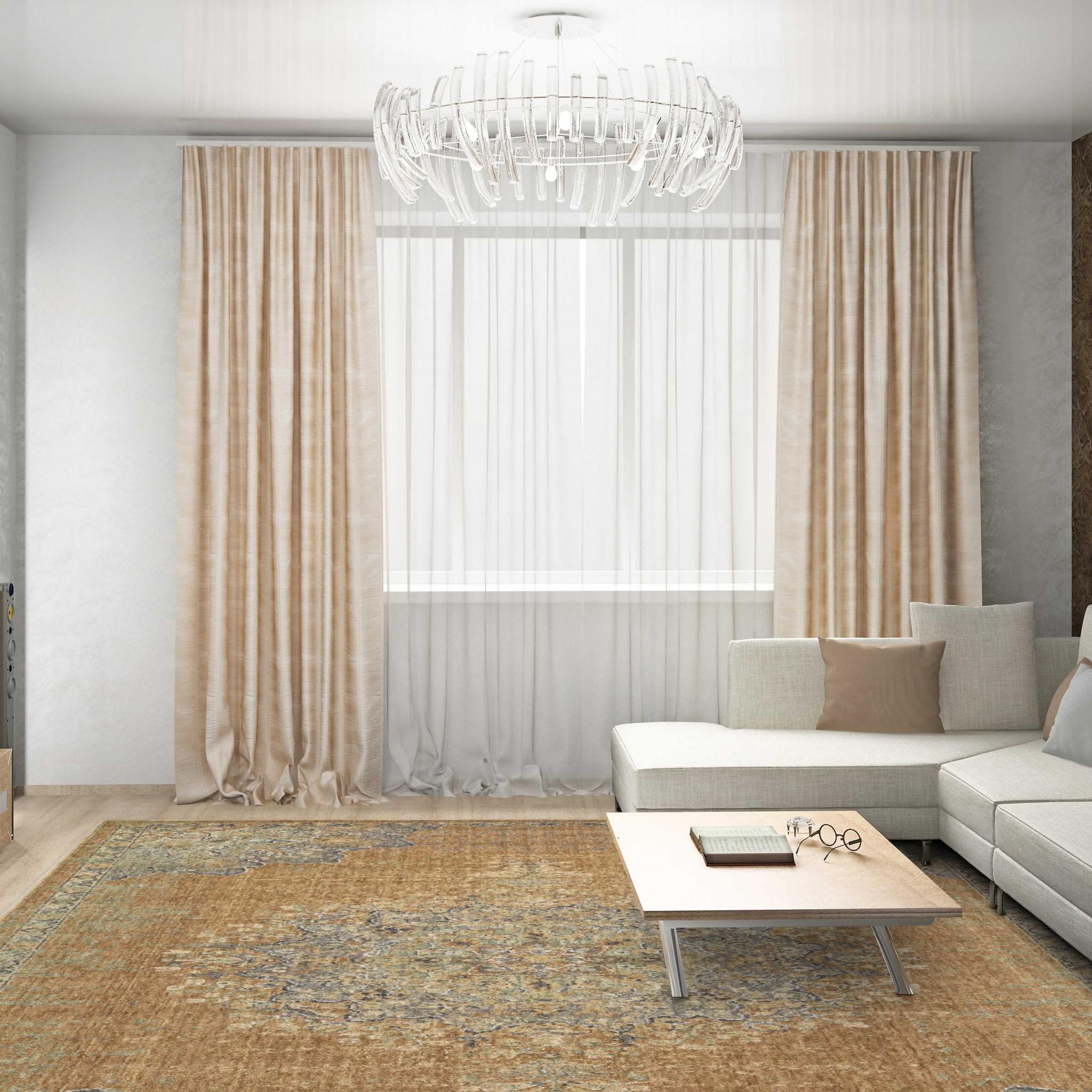 8'x11' Coffee Brown Machine Woven Floral Medallion Indoor Area Rug