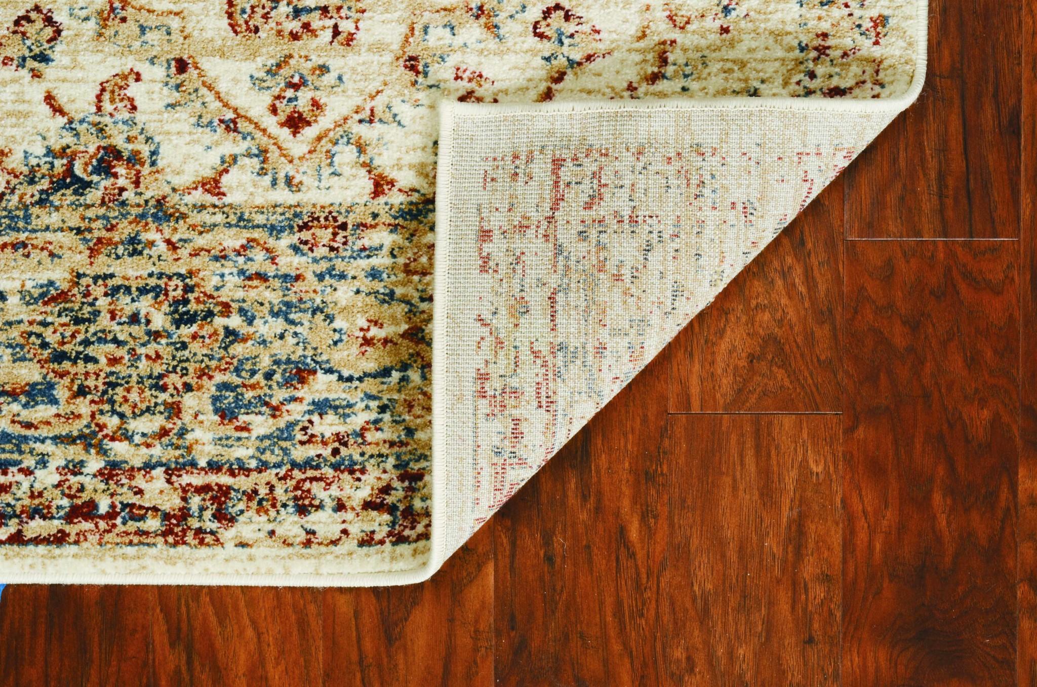 8'x10' Ivory Machine Woven Vintage Floral Indoor Area Rug Default Title