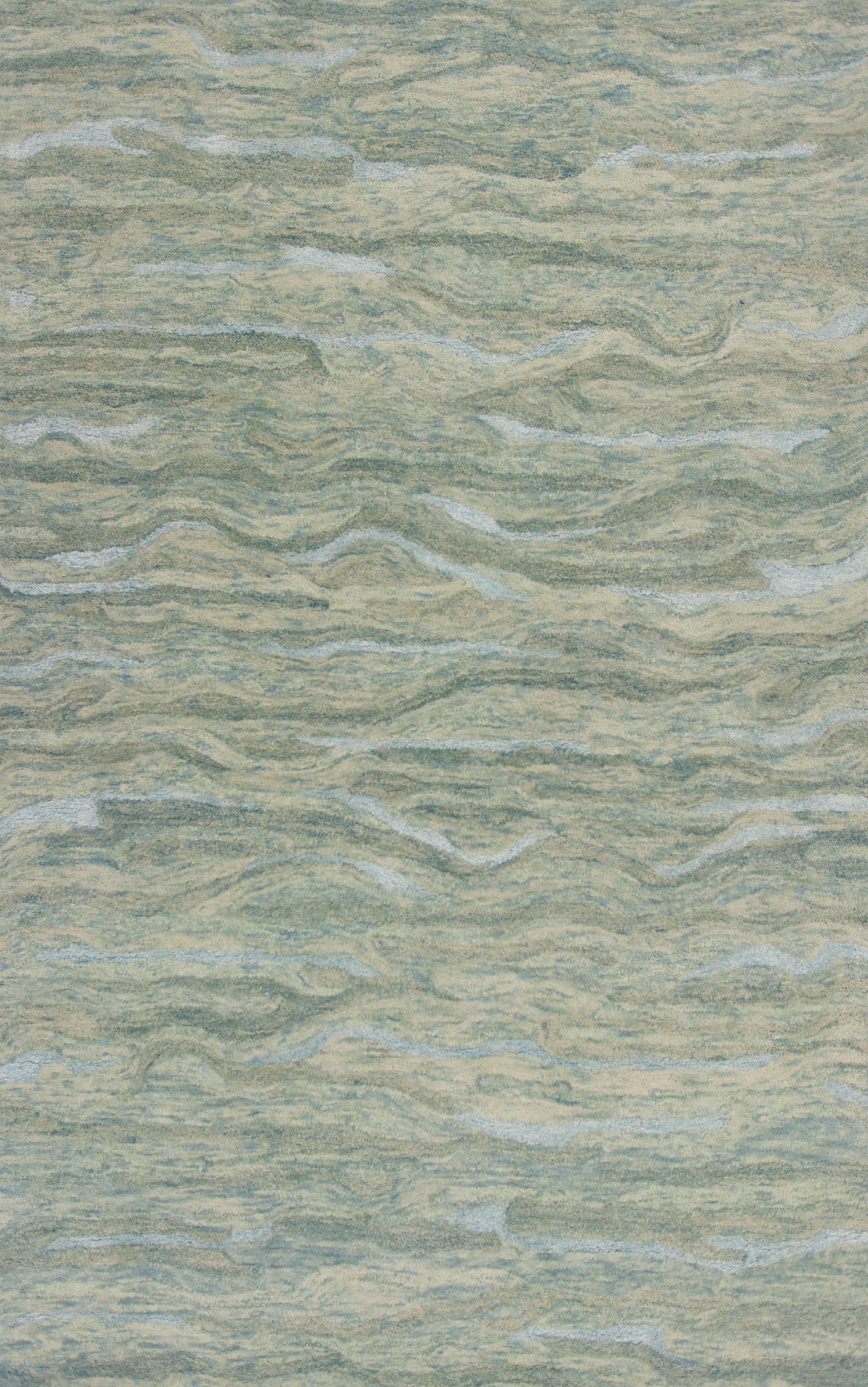 3'x5' Seafoam Blue Hand Tufted Abstract Indoor Area Rug