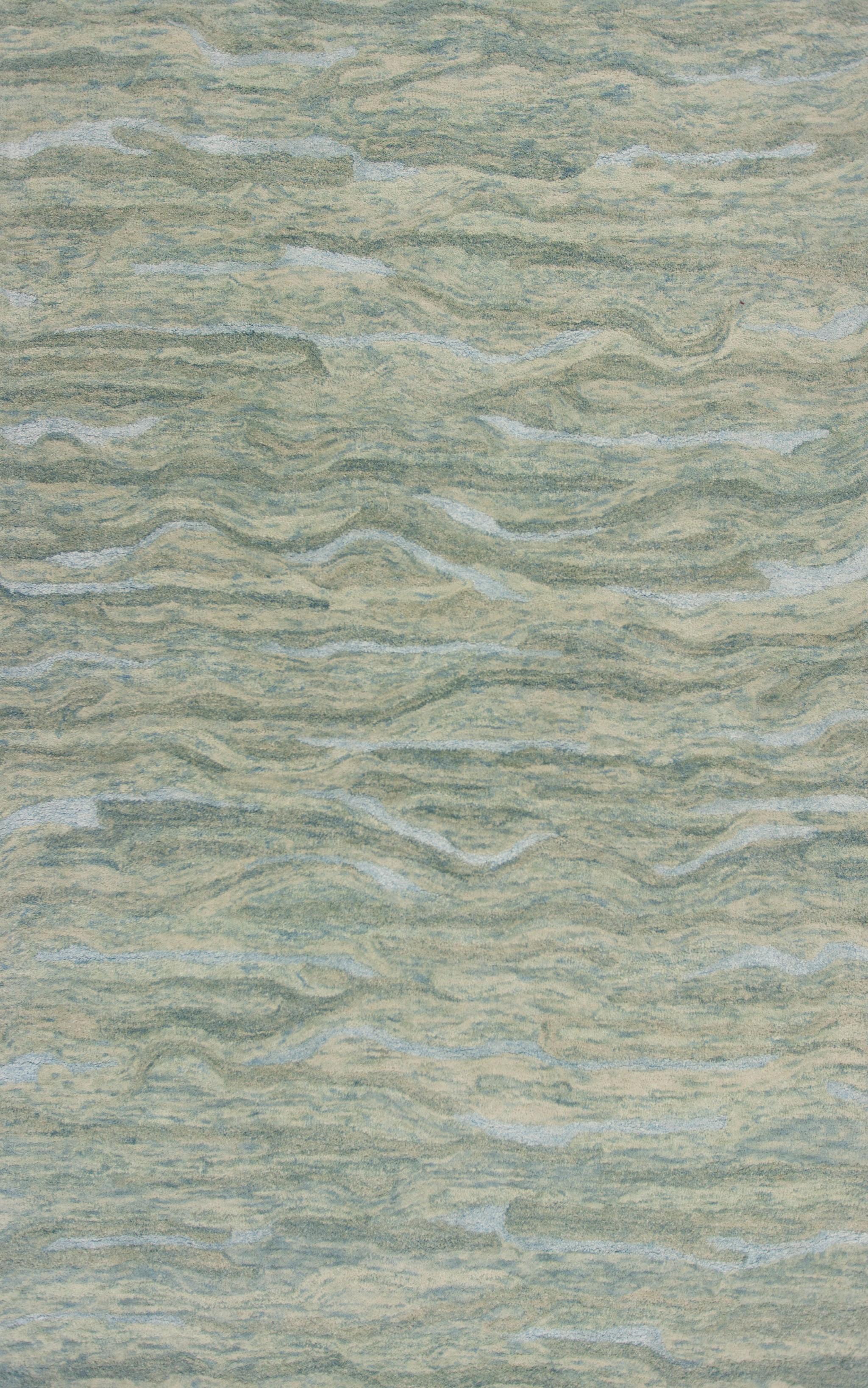 5'x7' Seafoam Blue Hand Tufted Abstract Indoor Area Rug Default Title