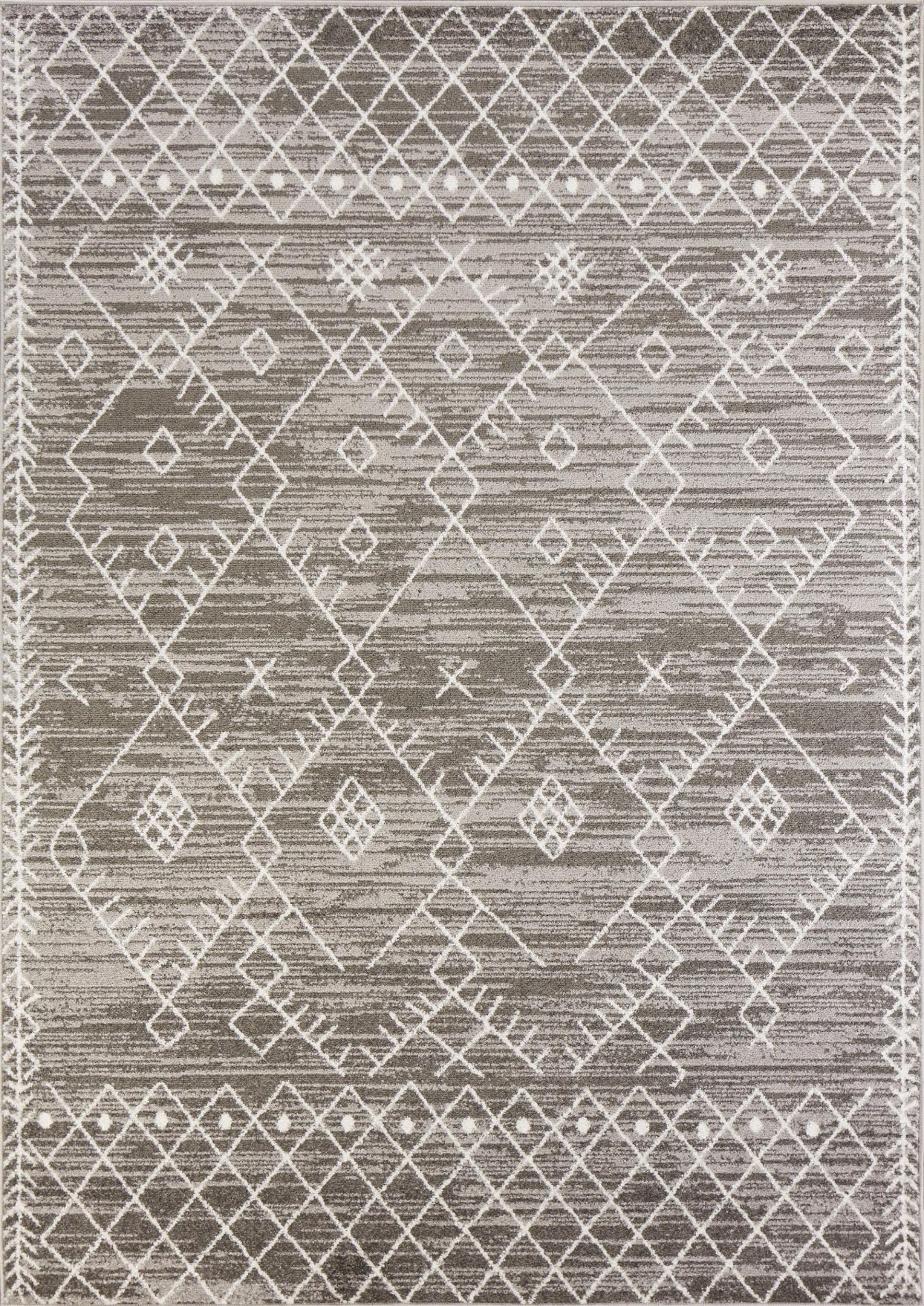 7'x11' Grey Machine Woven Scandinavian Indoor Area Rug