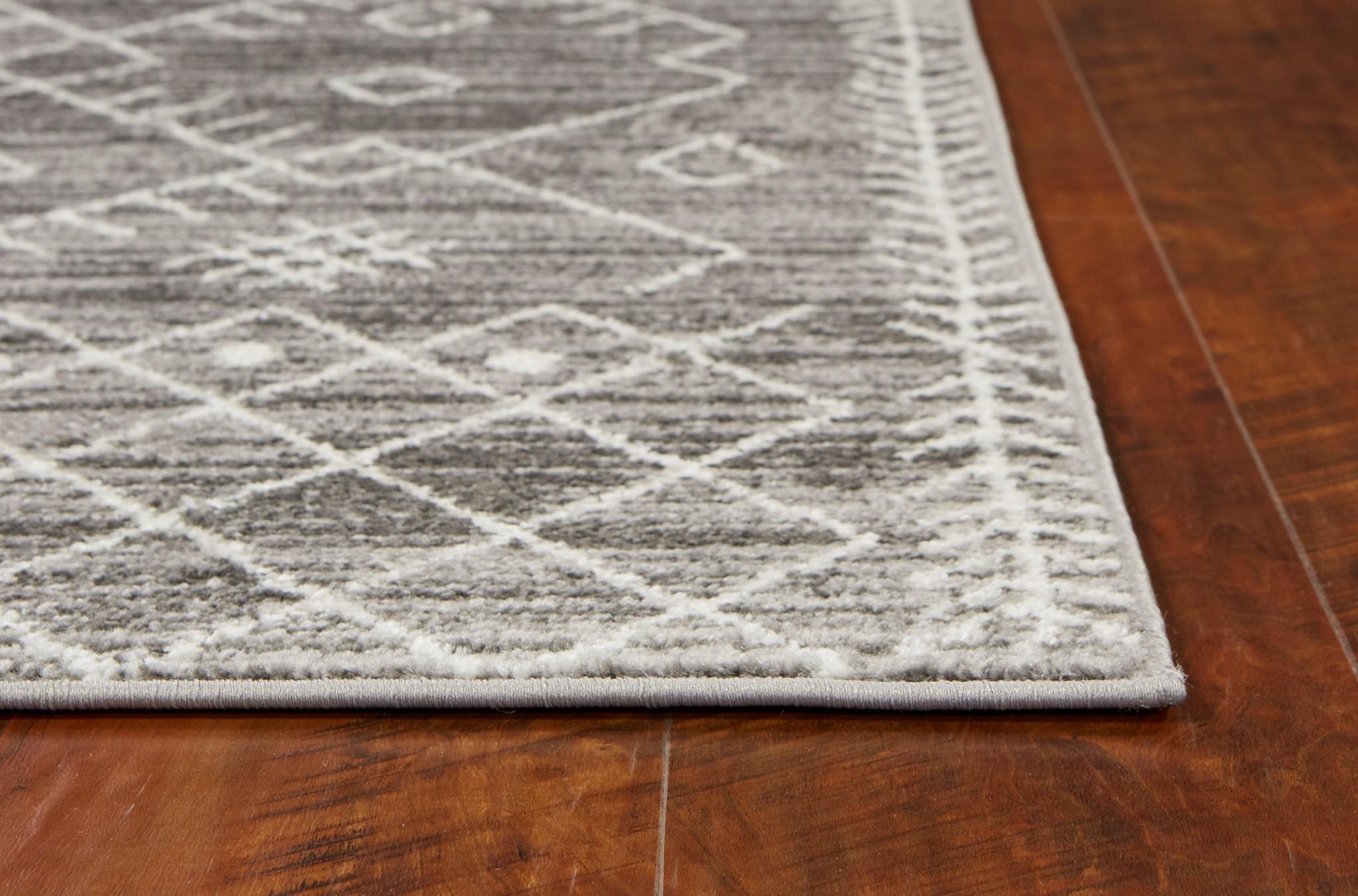 7'x11' Grey Machine Woven Scandinavian Indoor Area Rug