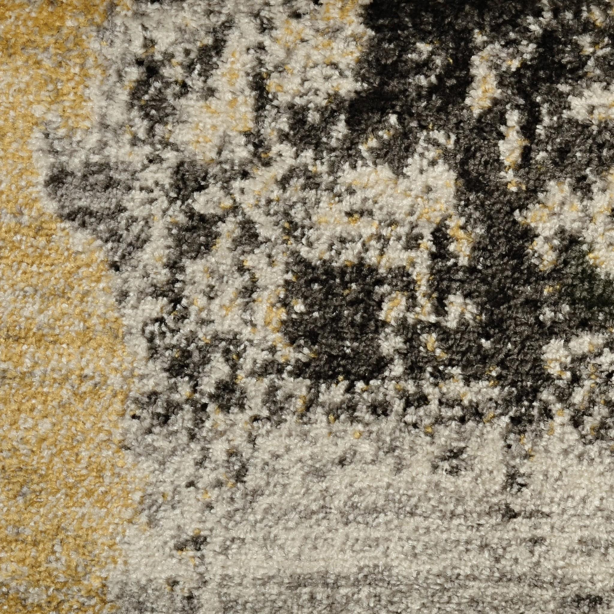 7' Grey Machine Woven Watercolor Splash Indoor Runner Rug Default Title