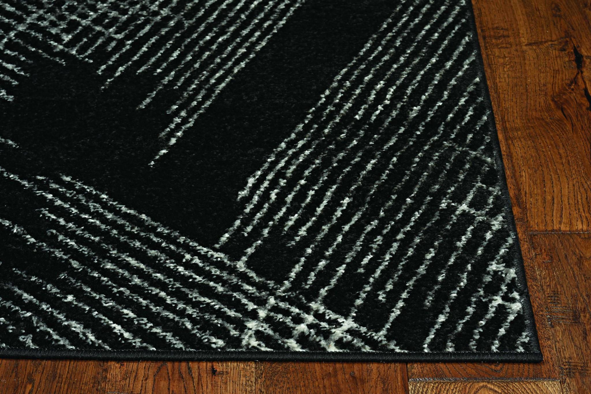 5'x8' Grey Machine Woven Abstract Lines Indoor Area Rug Default Title