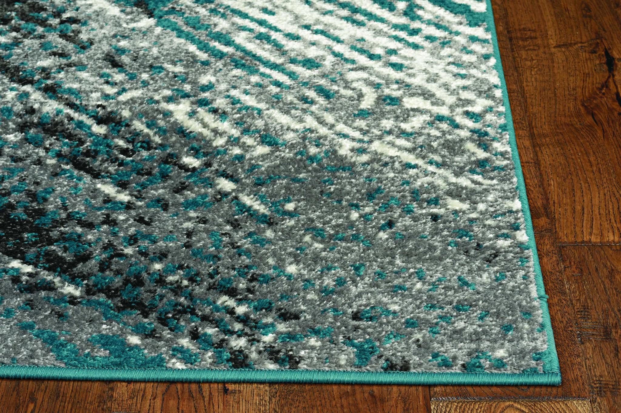 5' x 8' Grey or Blue Abstract Area Rug Default Title