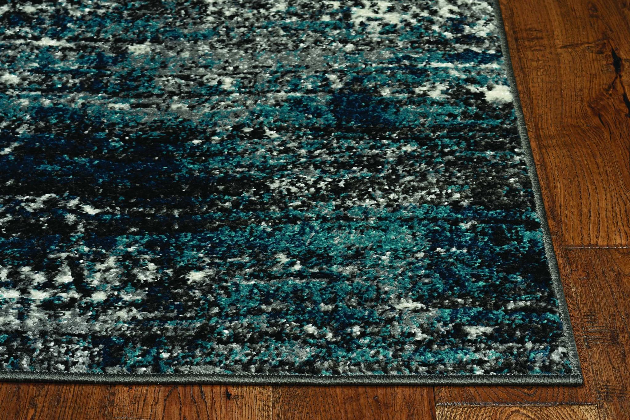5' x 8' Black or Green Abstract Area Rug Default Title