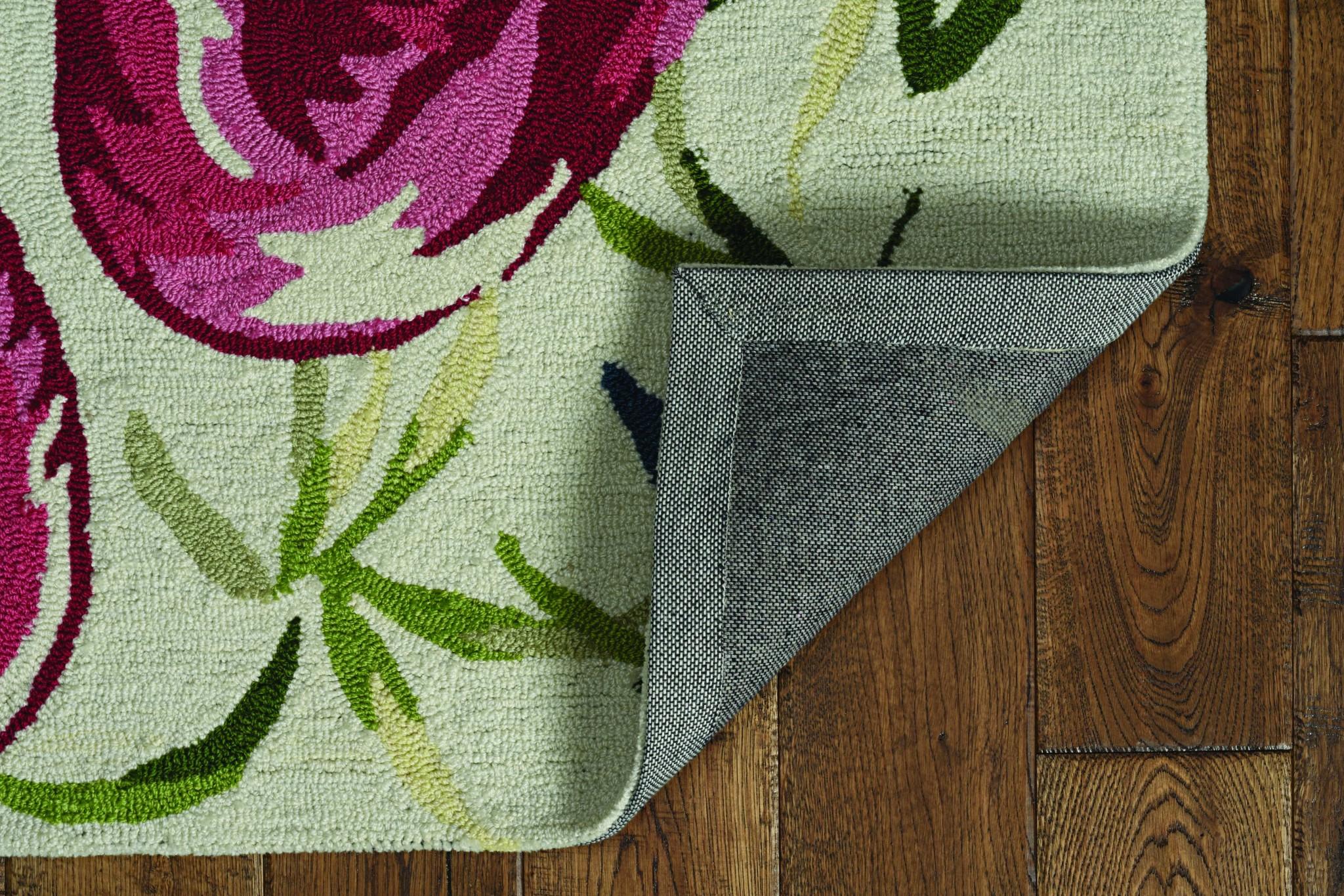 8'x10' Ivory Pink Hand Hooked Flamingo Indoor Area Rug Default Title