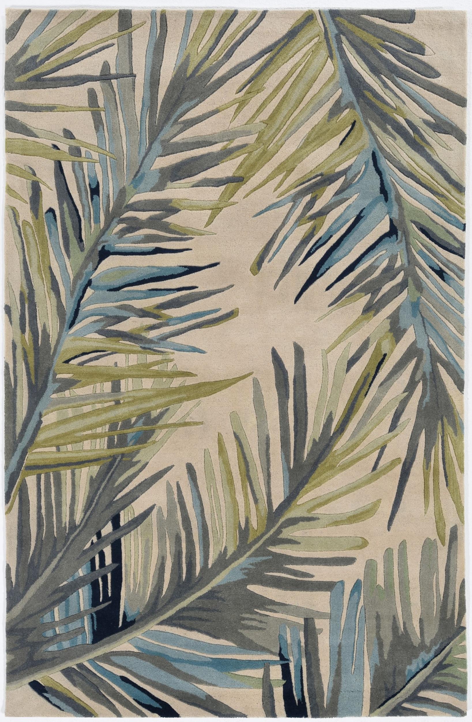 4'x6' Ivory Hand Tufted Tropical Palms Indoor Area Rug Default Title