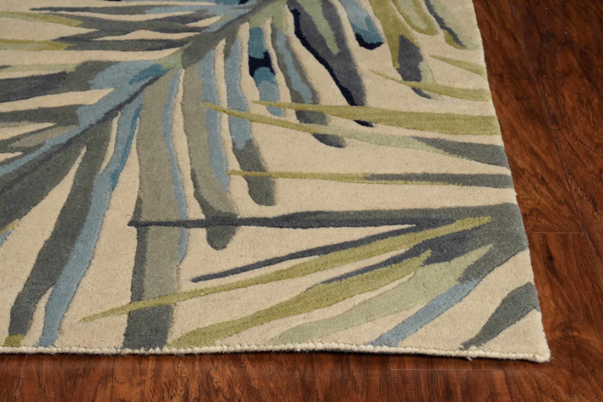 4'x6' Ivory Hand Tufted Tropical Palms Indoor Area Rug