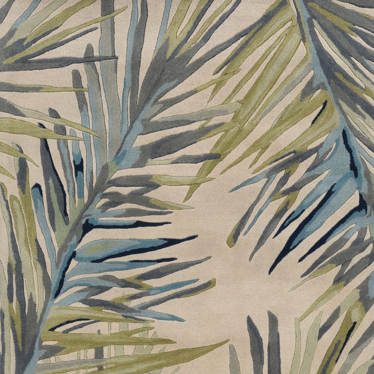 9'x12' Ivory Hand Tufted Tropical Palms Indoor Area Rug