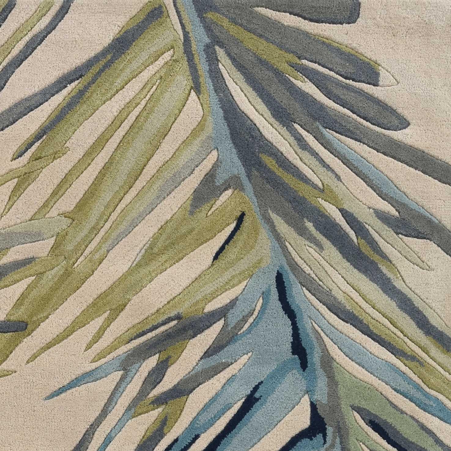 9'x12' Ivory Hand Tufted Tropical Palms Indoor Area Rug