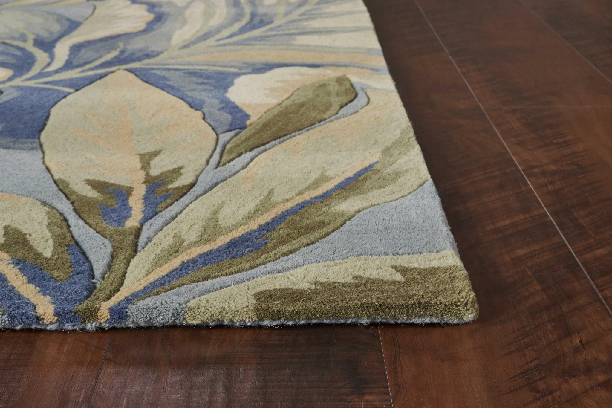 93 X 114 Blue Wool Rug